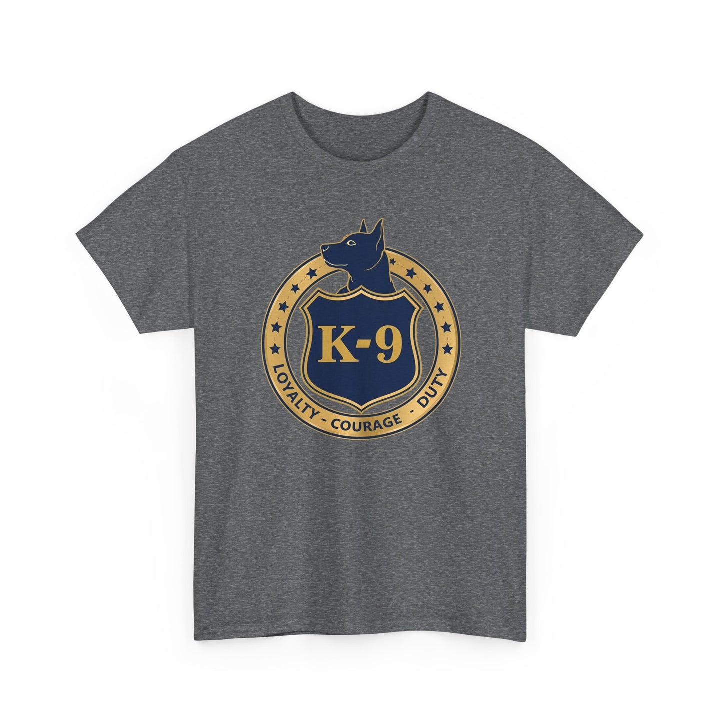 K-9 Police Unisex Heavy Cotton Tee - Loyalty Courage Duty | Dog Lover Gift, Law Enforcement Apparel, Dog Training Shirt