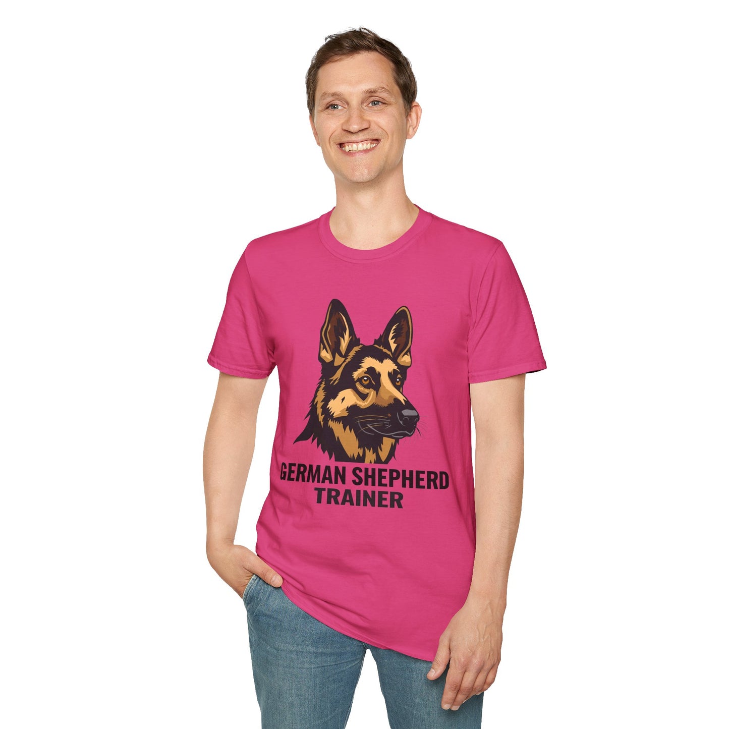 German Shepherd Trainer Unisex Softstyle T-Shirt, Dog Lover Gift, Pet Trainer Apparel