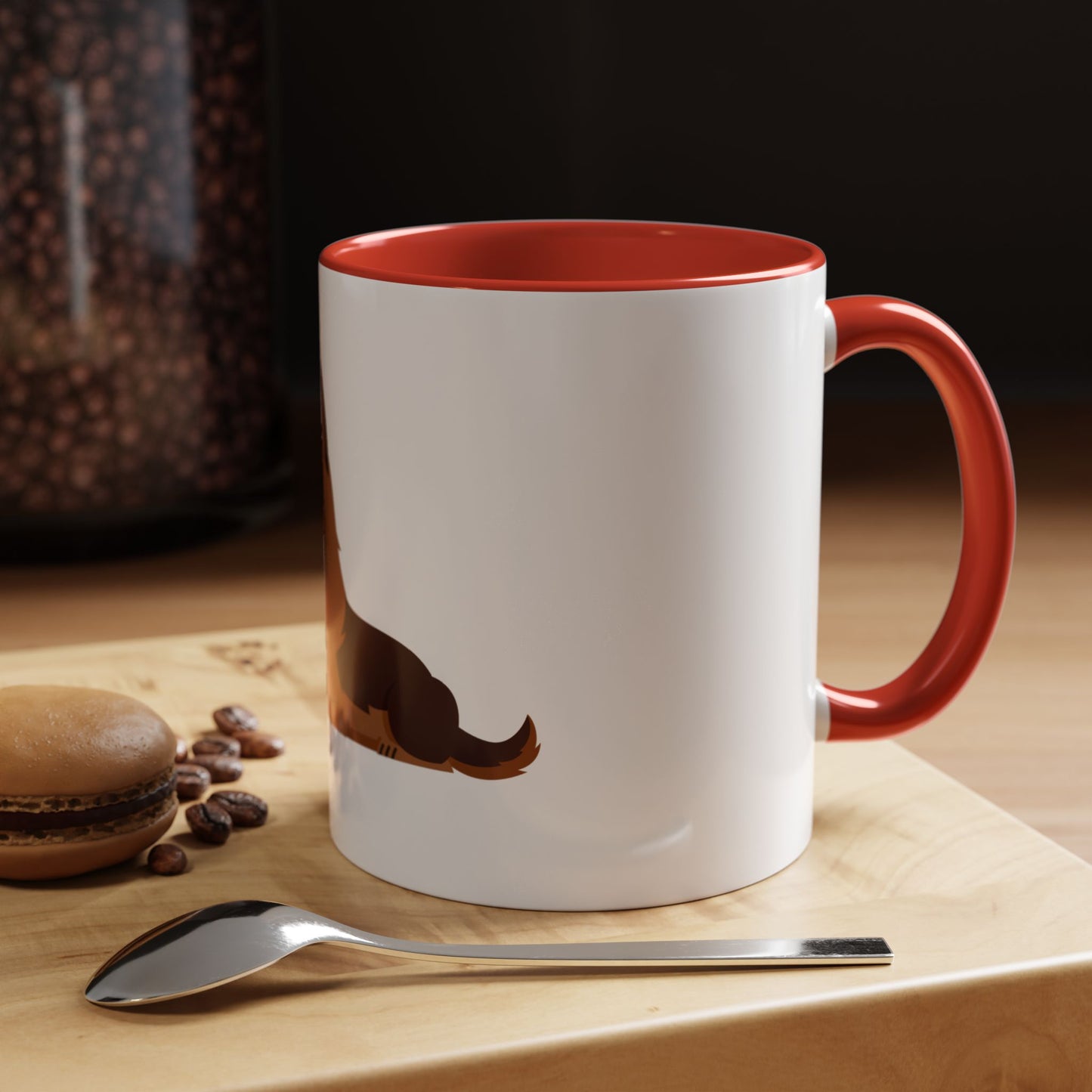 Accent Coffee Dog Lover Mug With a Cartoon of Cute German Shepherd