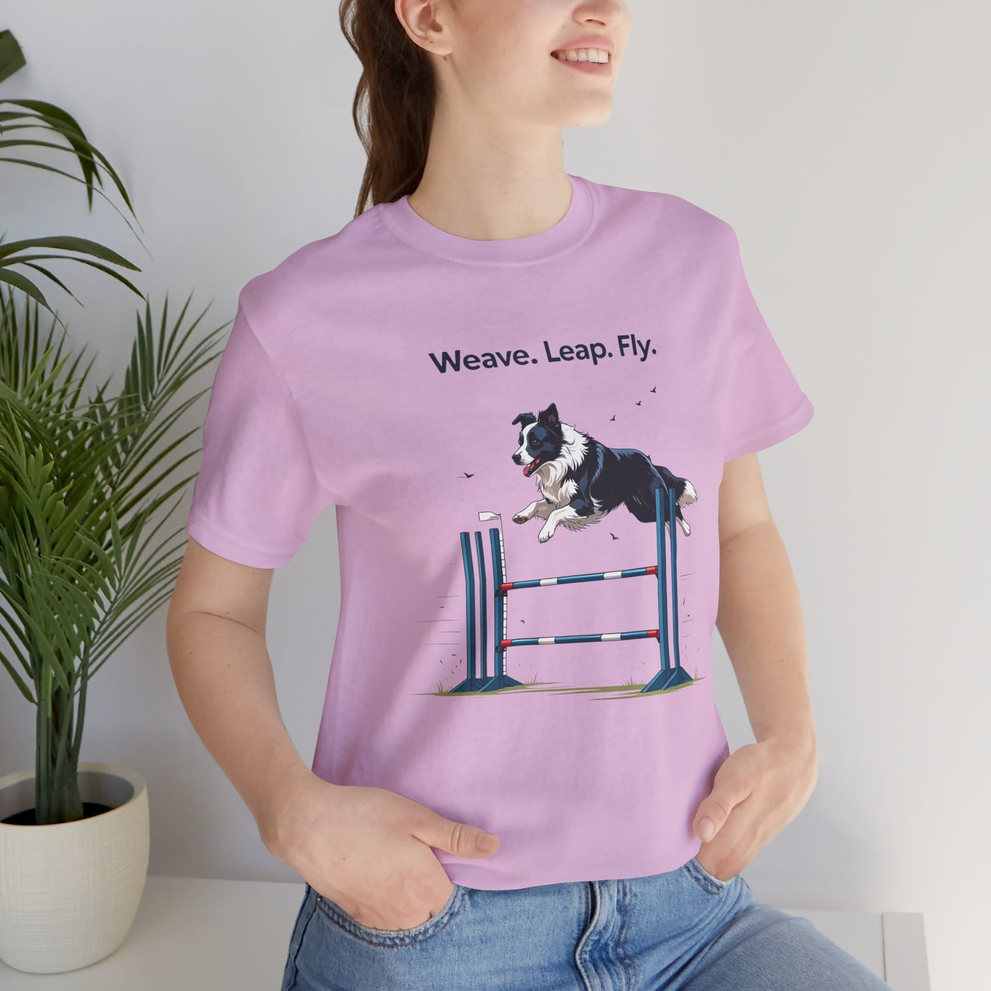 Dog Agility Spirit T-Shirt, Weave Leap Fly Tee, Gifts for Dog Lovers, Pet Enthusiasts, Animal Lovers T-Shirt, Casual Wear, Dog Show Gear