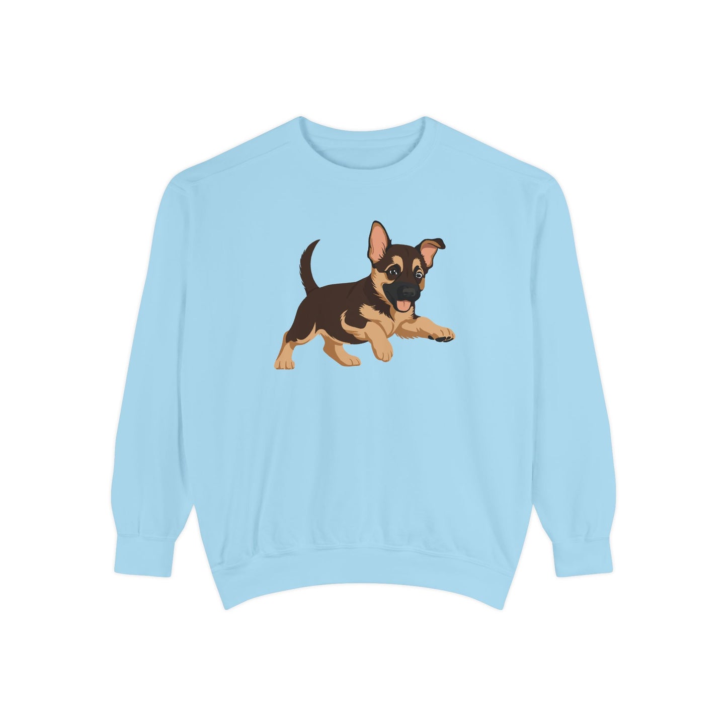 Unisex Dog Lover Sweatshirt With a Graphic of Cute Playing German Shepherd Puppy