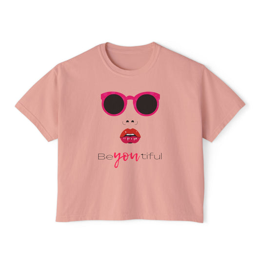 Chic Women's Boxy Tee - "Beautiful" Graphic, Casual Fashion Top, Gift for Her, Stylish Summer Wear, Trendy Everyday Tee