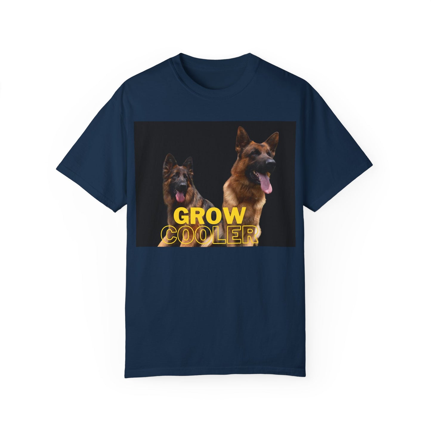 Unisex Dog Lover T-Shirt With Two German Shepherds and Caption Grow Cooler