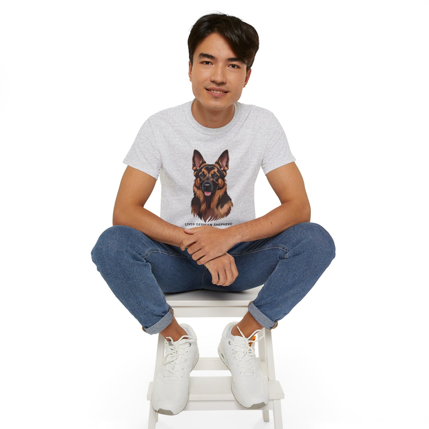 Liver German Shepherd Tee, Dog Lover Shirt, Pet Owner Gift, Animal Print T-Shirt, Unisex Graphic Tee, Birthday Present for Dog Lovers