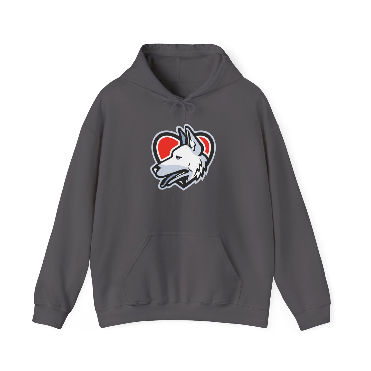 Unisex Dog Lover Hoodie With a Close Up Graphic of German Shepherd Placed Inside Red Heart