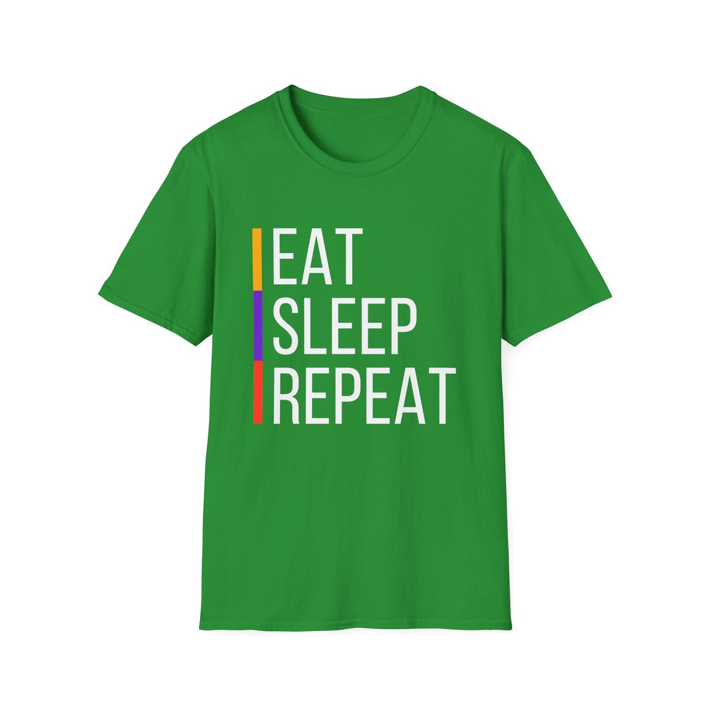 Eat Sleep Repeat Unisex Softstyle T-Shirt - Perfect for Casual Outings, Funny Gift, Relaxation Apparel, Everyday Wear, Motivational Tee
