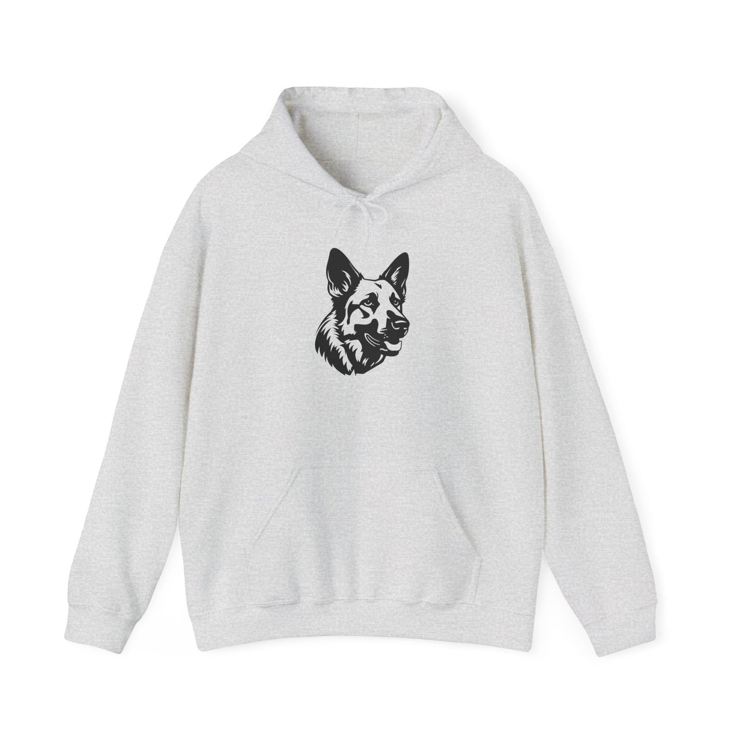 Unisex Dog Lover Hoodie With a Close Up Graphic of Black and White German Shepherd Mouth Opened