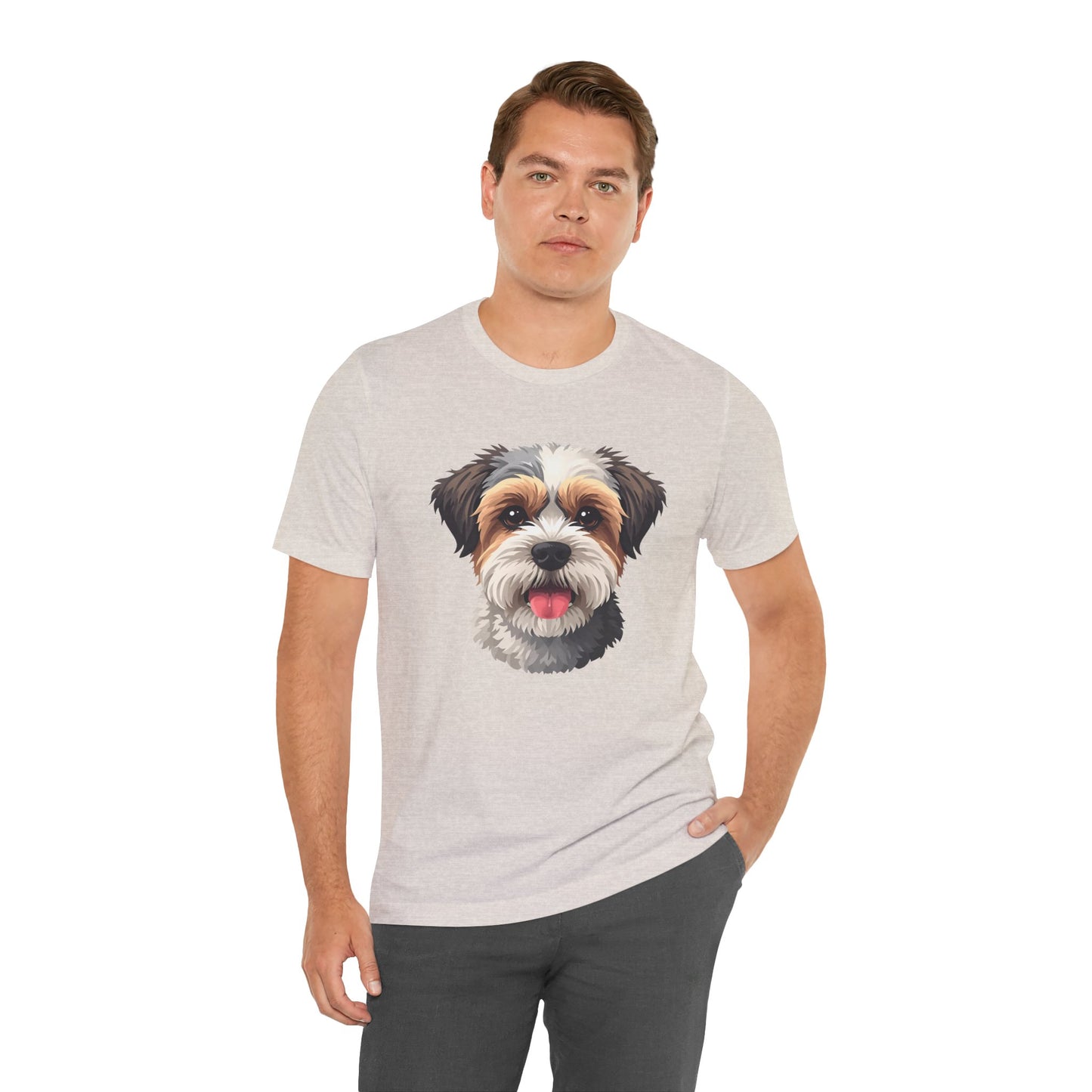 Unisex Dog Lover T-Shirt Featuring a 3D Design of Cute Fluffy Bichon Frise Mix | Gift for Dog Owners