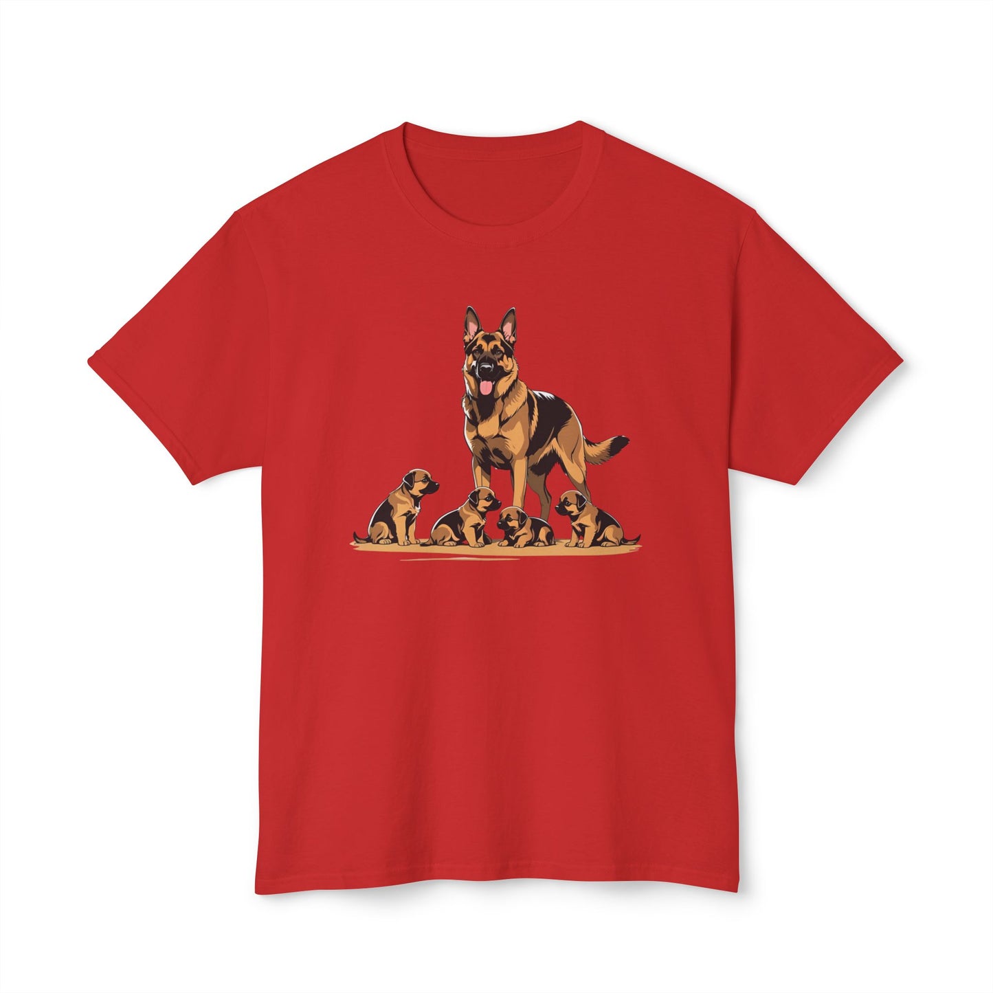 Adorable German Shepherd Family T-Shirt | Dog Lover Gift, Pet Owners Tee, Animal Lovers Apparel, Cute Canine Shirt, Father's Day Gift