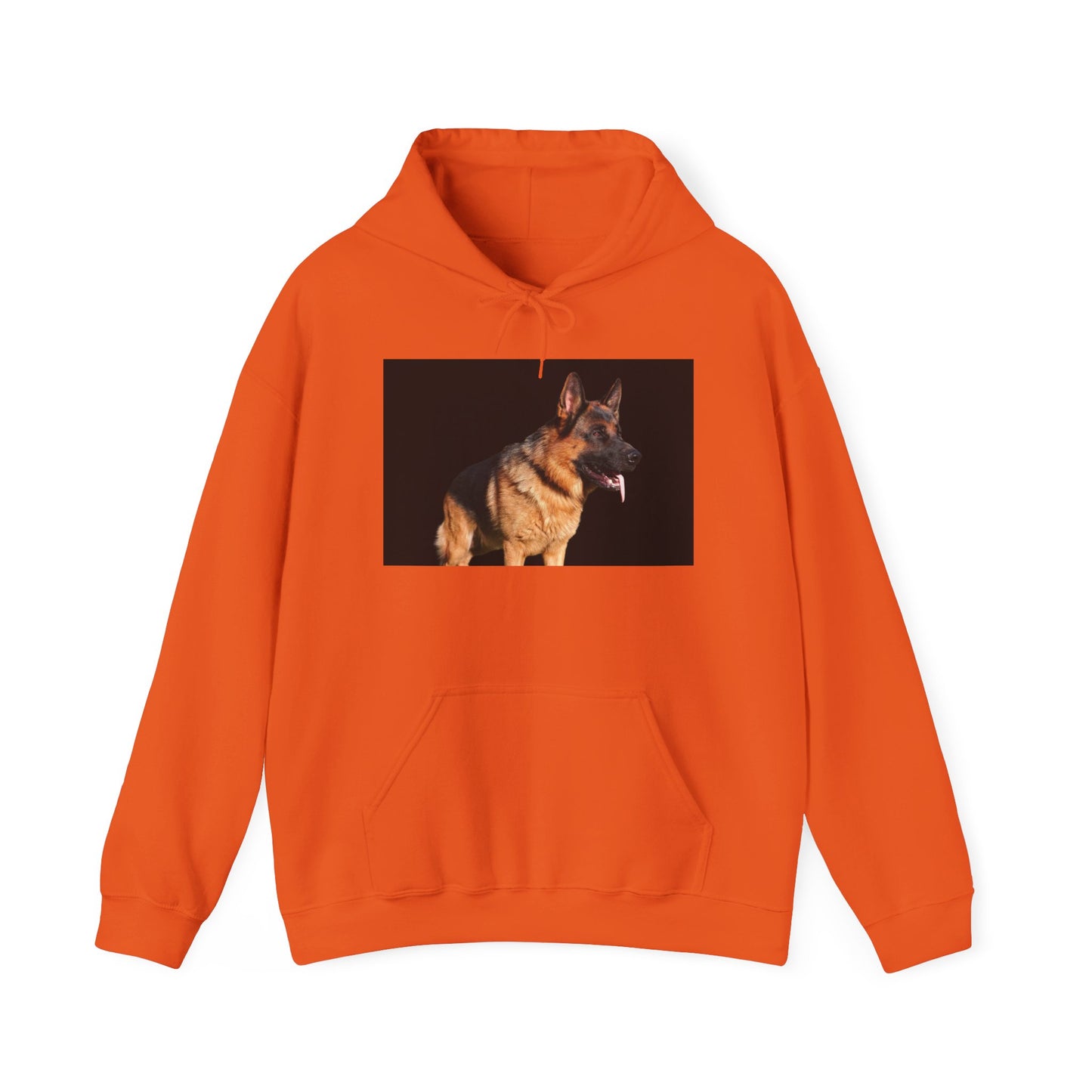Unisex Dog Lover Hoodie With a Showline German Shepherd Leaving Tongue Out Standing for a Pose
