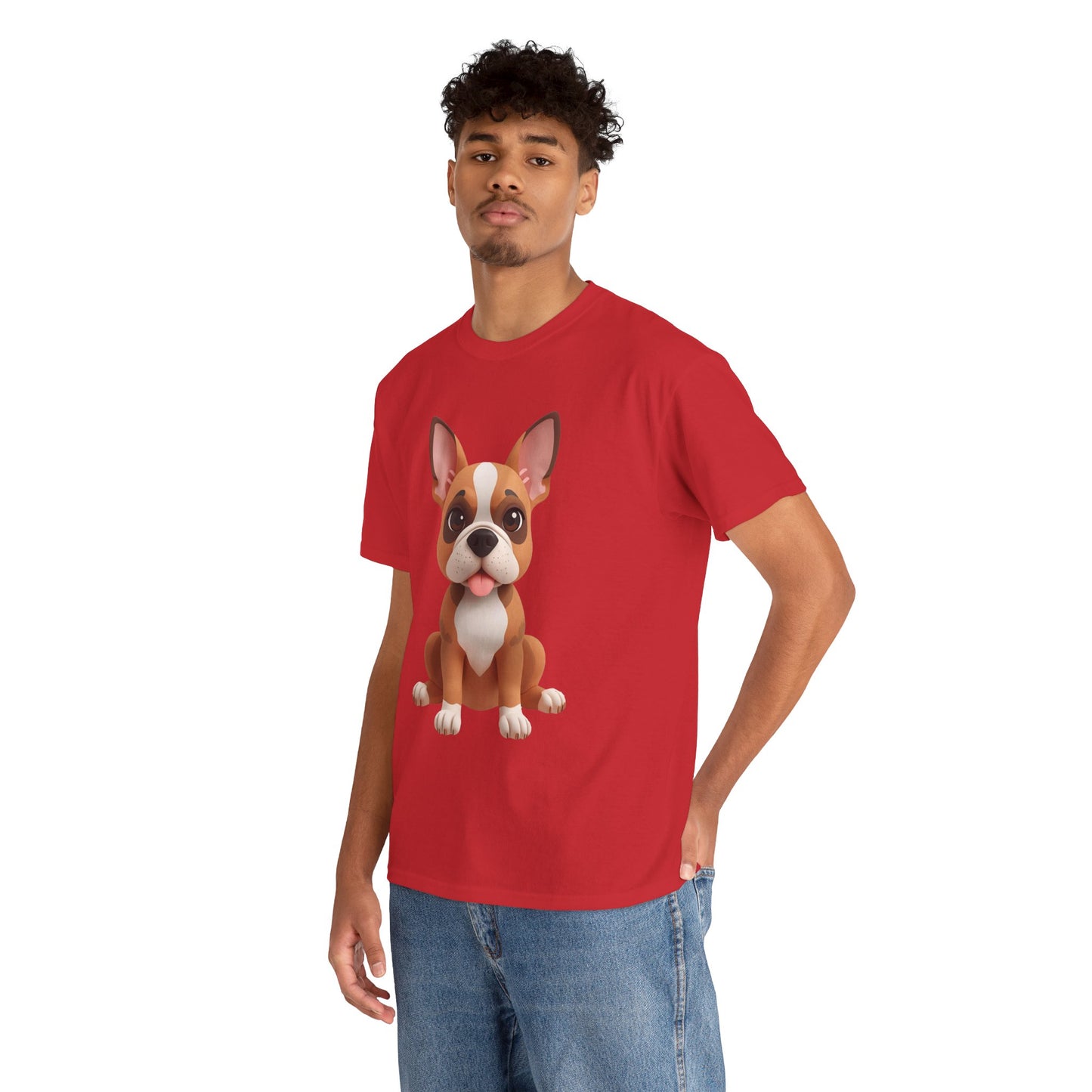 Cute 3D French Bulldog T-Shirt Unisex Heavy Cotton Tee, Dog Lover Gift