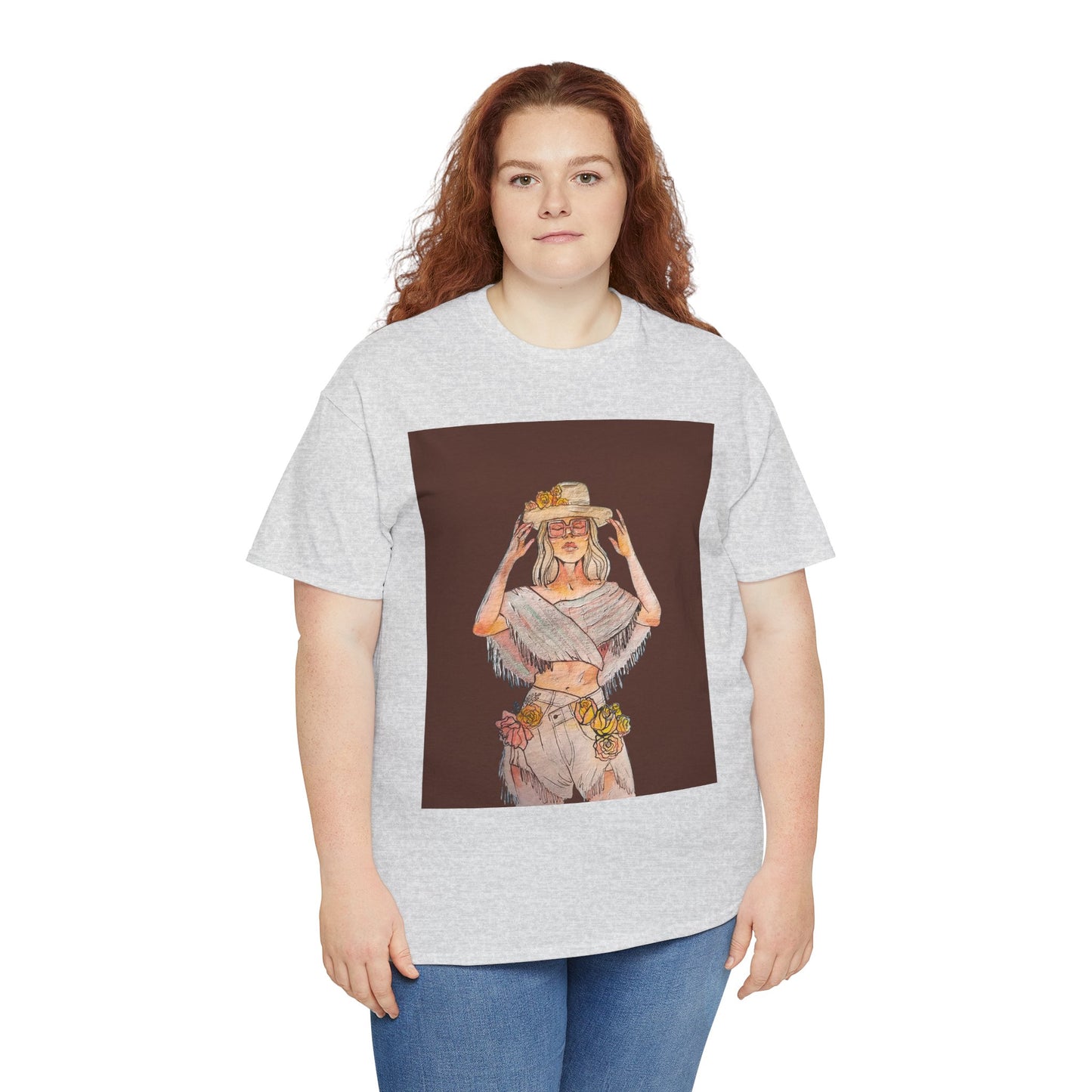 Bohemian Vibes Unisex Heavy Cotton Vintage Tee, Casual Wear, Summer Style Shirt, Gift for Her, Festival Outfit, Art-Inspired Apparel