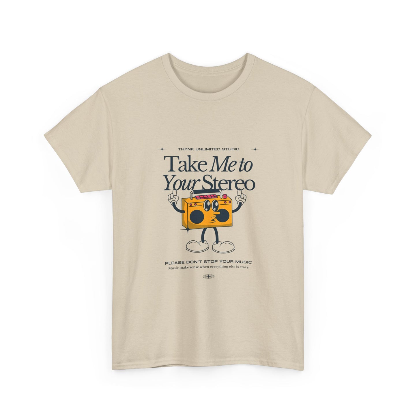 Retro Music Lover Tee - Take Me To Your Stereo, Vintage Style Shirt, Graphic T-Shirt, Unisex Cotton Top, Perfect Gift for Musicians, Summer Outfit