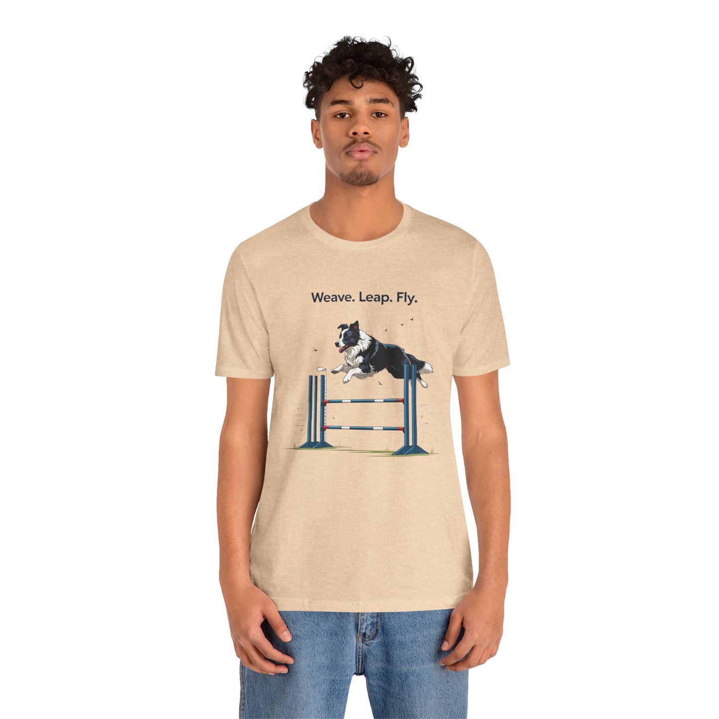 Dog Agility Spirit T-Shirt, Weave Leap Fly Tee, Gifts for Dog Lovers, Pet Enthusiasts, Animal Lovers T-Shirt, Casual Wear, Dog Show Gear