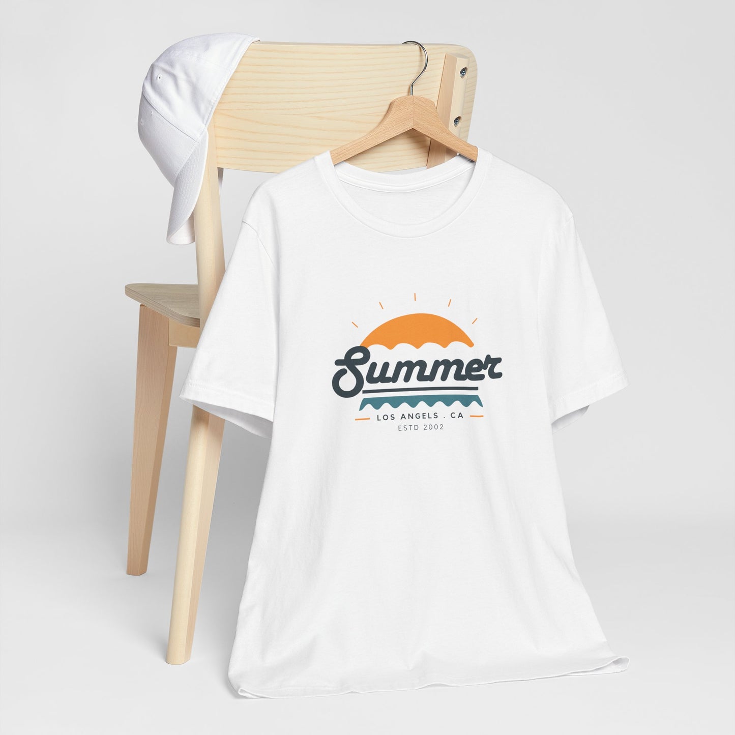 Summer Vibes Unisex Jersey Short Sleeve Tee, Beach Shirt, Casual Summer Wear, Gift for Friends, Coastal Adventure Top, LA Style Tee