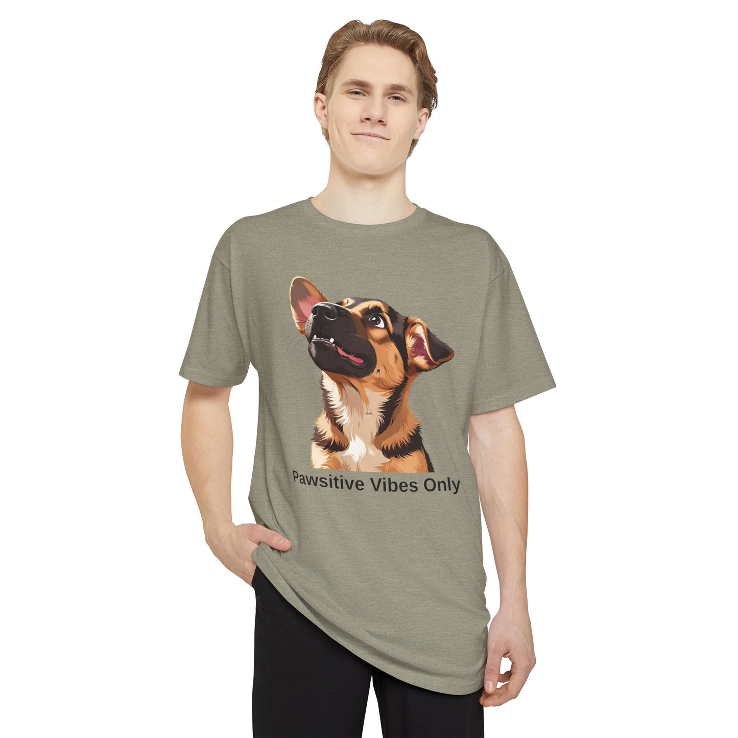 Pawsitive Vibes Only German Shepherd Puppy Urban Tee, Dog Lover Shirt, Casual Everyday Wear, Gift for Animal Lovers, Unique Graphic Tee