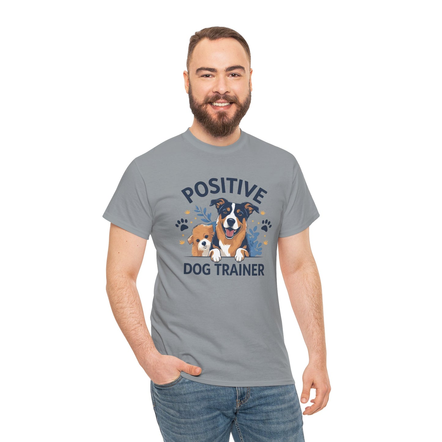 Positive Dog Trainer Tee, Dog Lover Gift, Unisex Cotton T-Shirt, Pet Training Apparel, Animal Care, Casual Dog Shirt