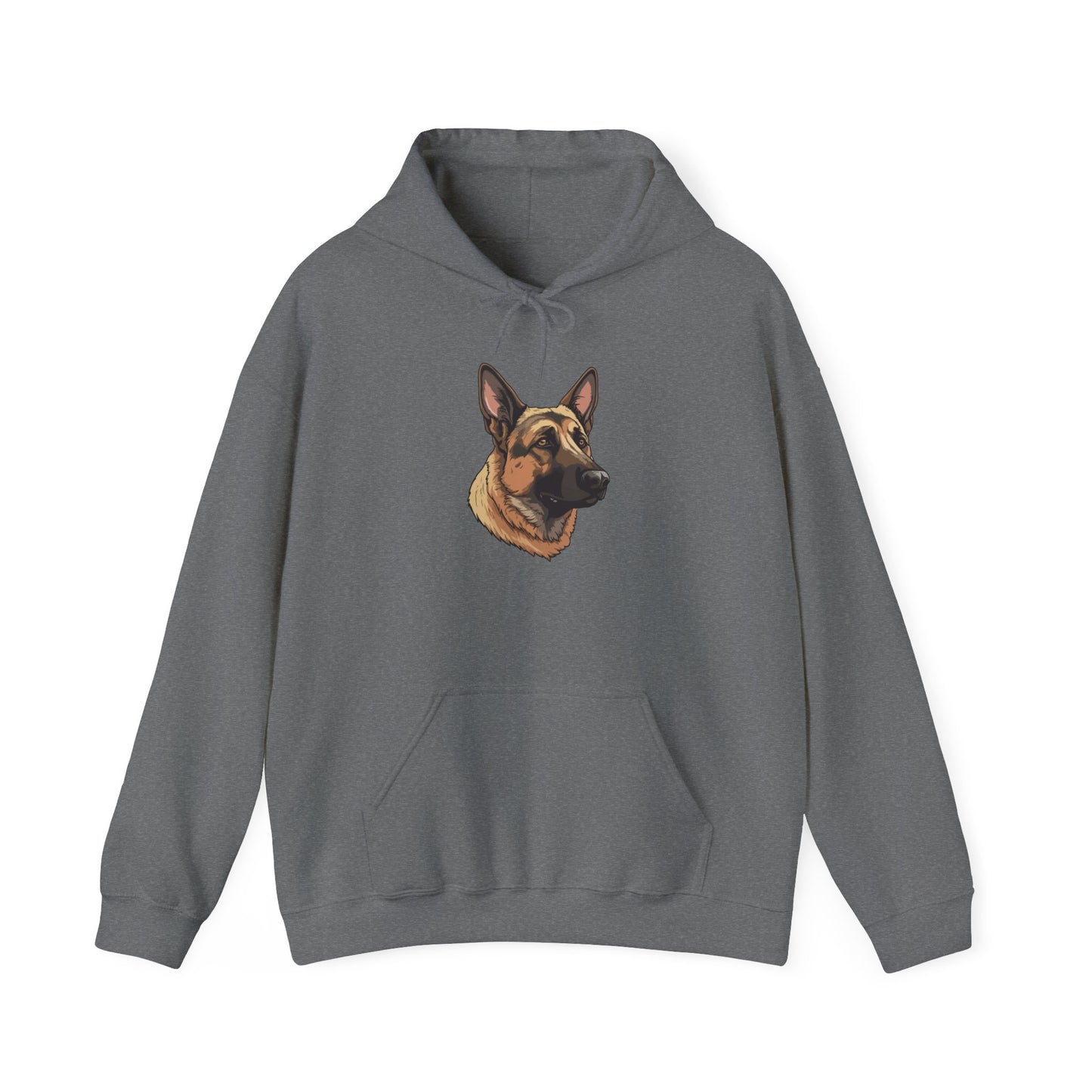 Unisex Dog Lover Hoodie With a Close Up Graphic of Serious German Shepherd