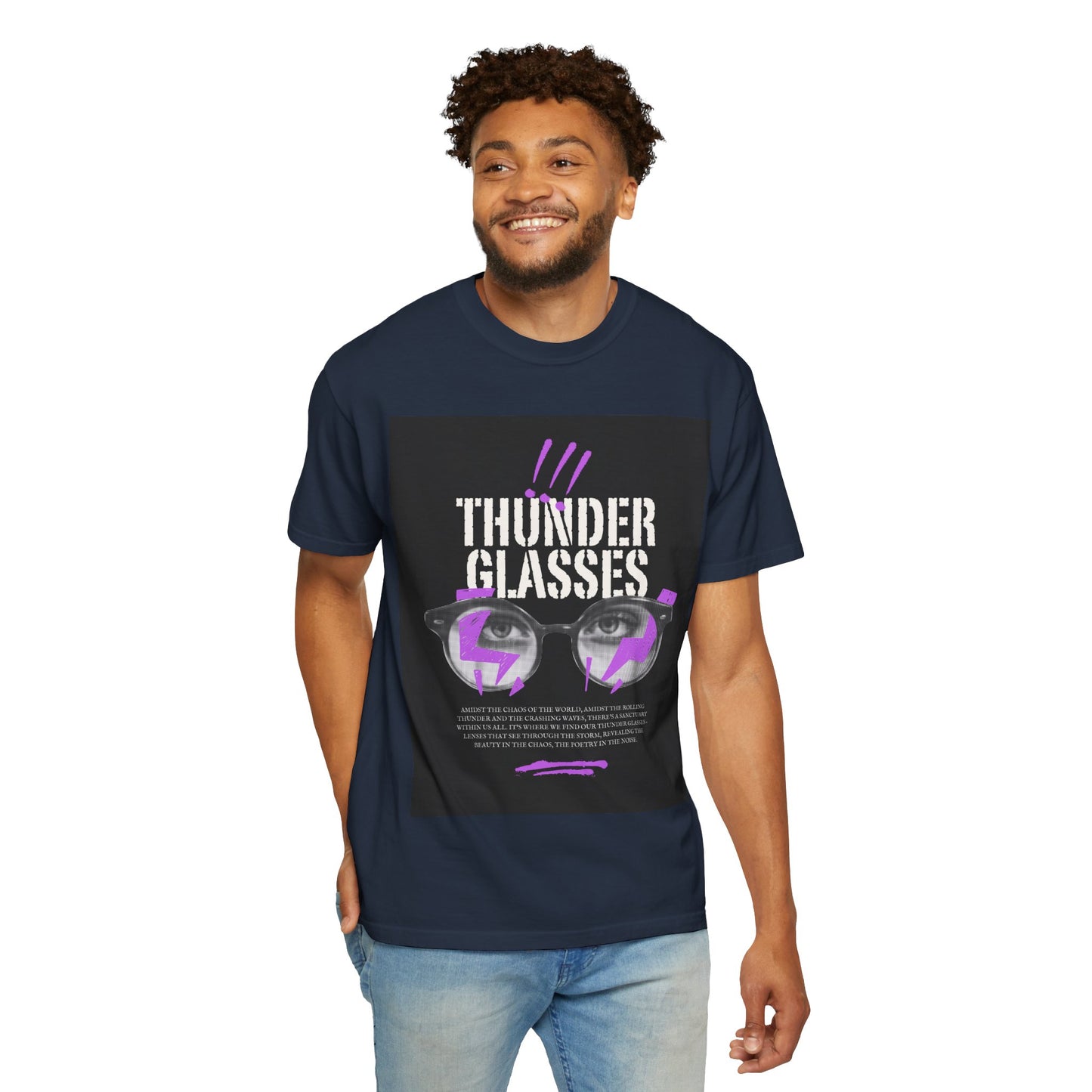 Thunder Glasses Unisex T-Shirt | Retro Graphic Tee for Music Lovers, Gift for Birthdays, Festivals, Unisex Style, Casual Wear