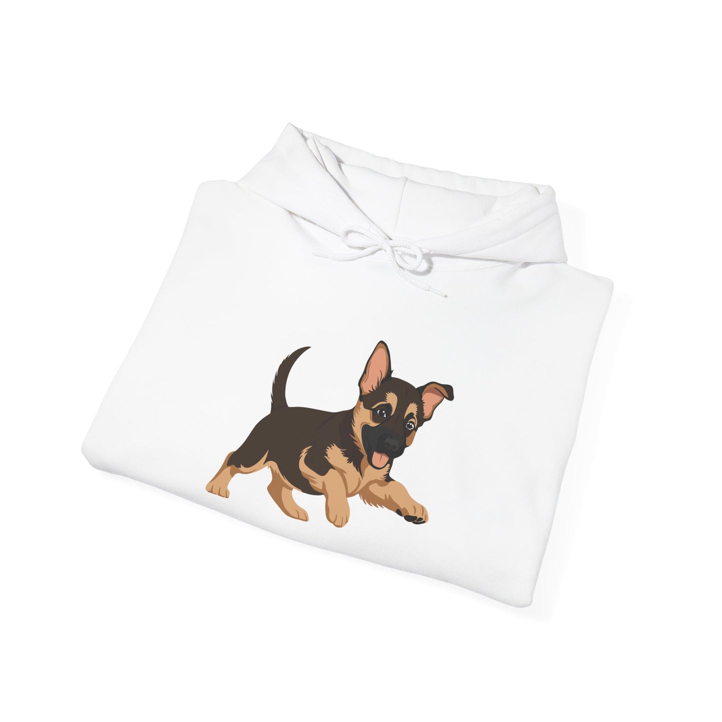 Unisex Dog Lover Hoodie With a Graphic of Cute Playing German Shepherd