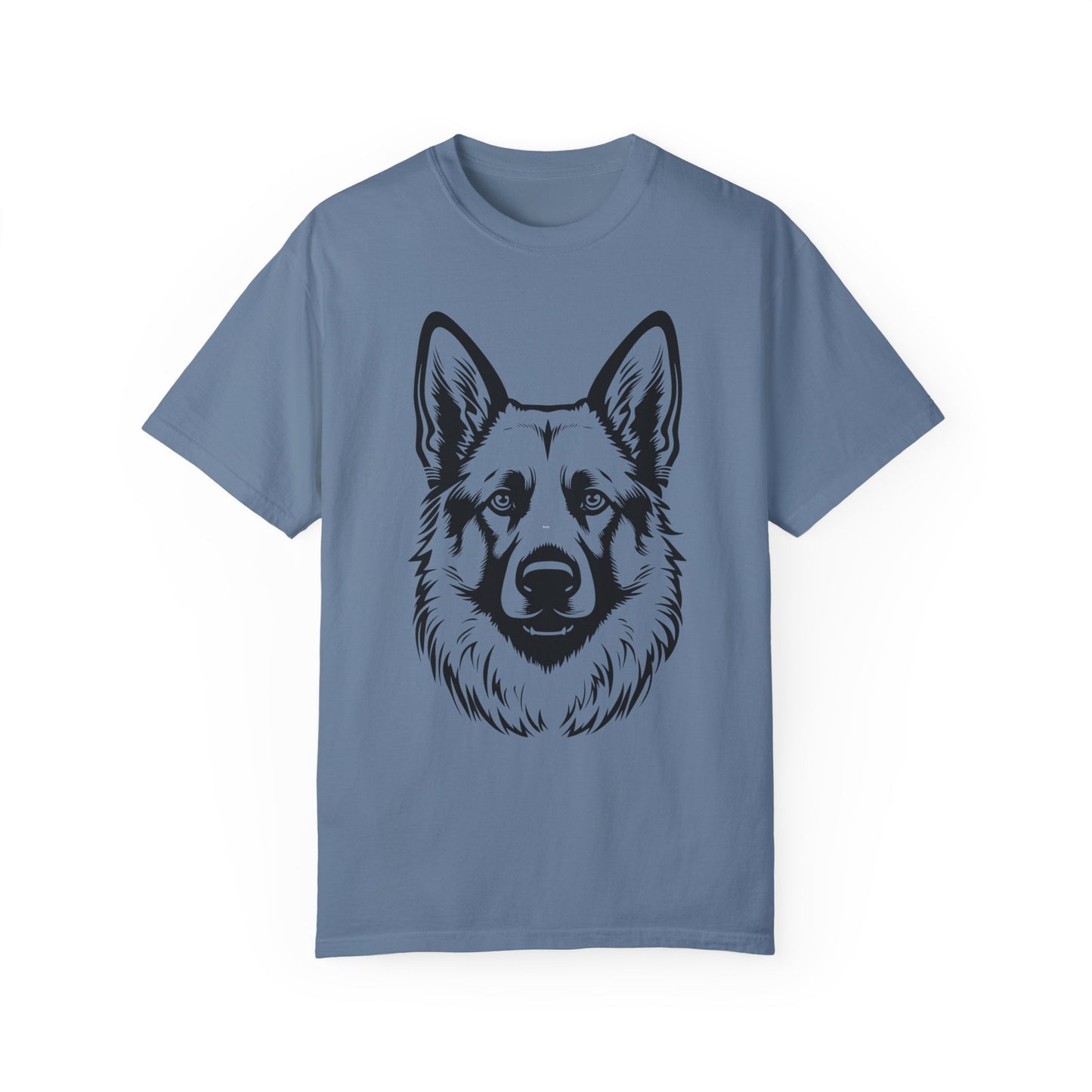 Unisex Dog Lover T-Shirt With a Close Up Graphic of Black and Transparent German Shepherd