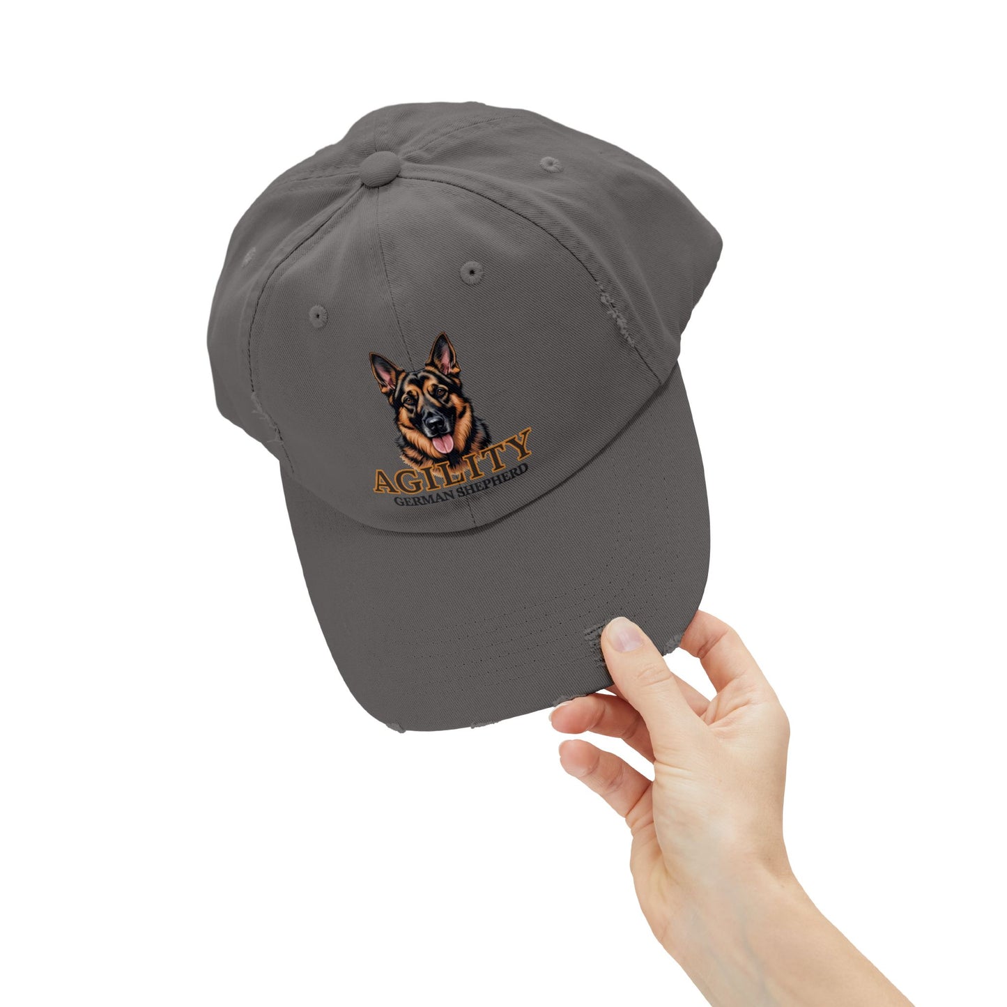 German Shepherd Agility Cap, Distressed Unisex Baseball Hat, Dog Lover Gift, Pet Training Accessory, Outdoor Sports Apparel