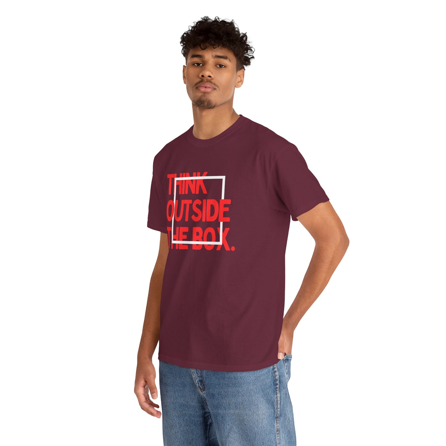 Creative Thinking Unisex Cotton Tee - Thin Out of Box, Inspirational Shirt, Motivational Gifts, Trendy Top for All Occasions, Perfect for Dreamers