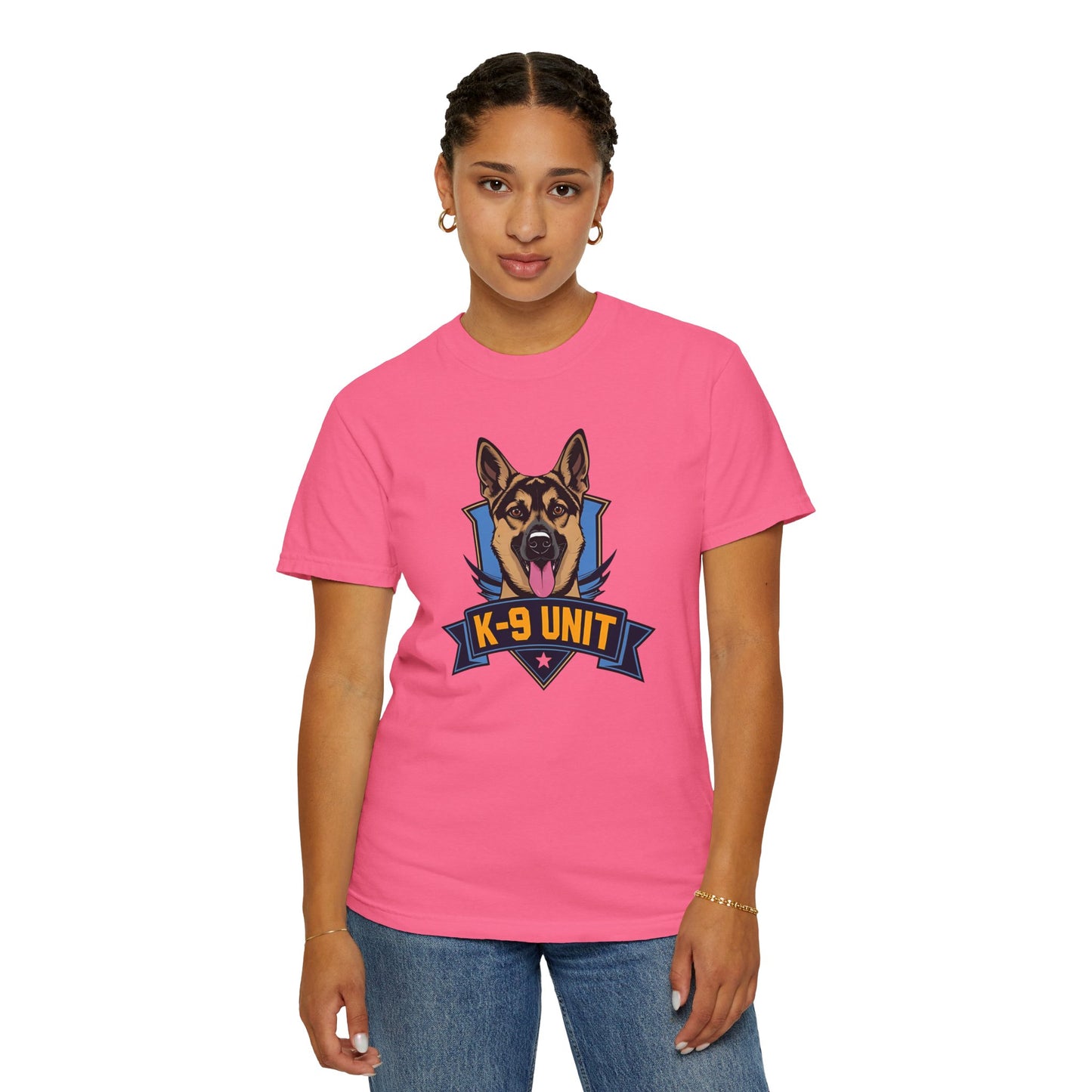 K-9 Unit Unisex Garment-Dyed T-shirt for Dog Lovers, Pet Owner Gift, Casual Wear