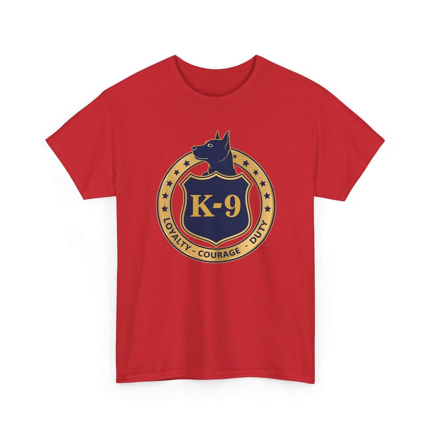 K-9 Police Unisex Heavy Cotton Tee - Loyalty Courage Duty | Dog Lover Gift, Law Enforcement Apparel, Dog Training Shirt