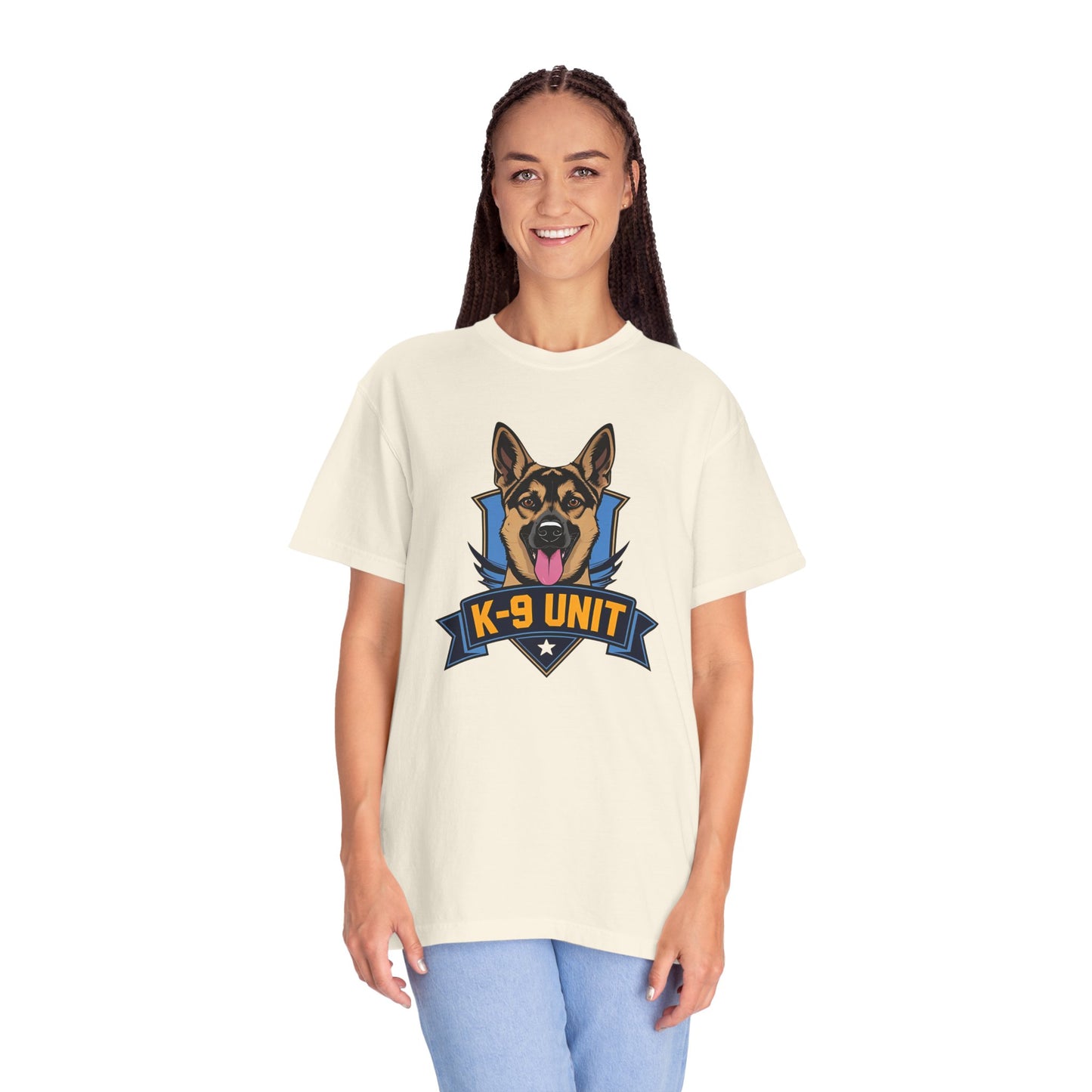K-9 Unit Unisex Garment-Dyed T-shirt for Dog Lovers, Pet Owner Gift, Casual Wear