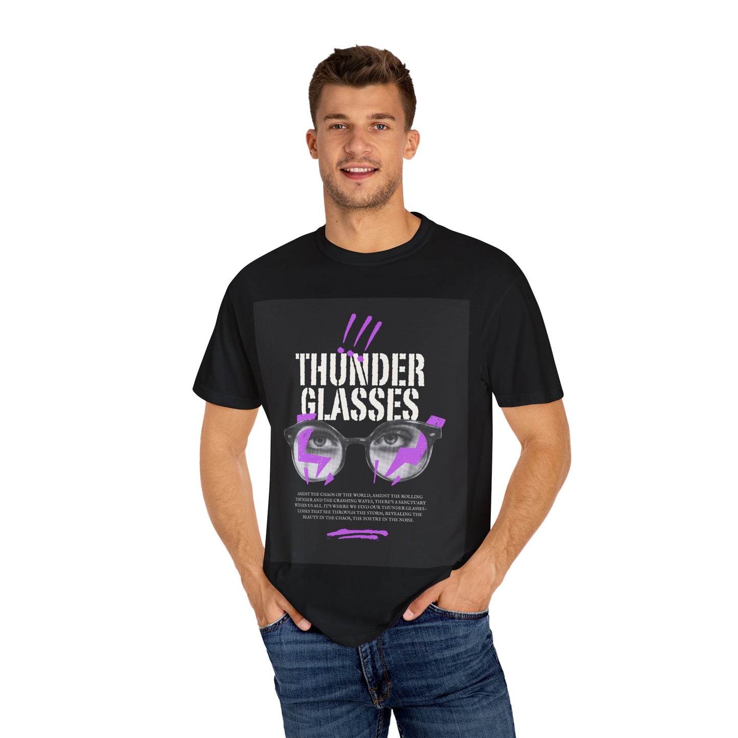 Thunder Glasses Unisex T-Shirt | Retro Graphic Tee for Music Lovers, Gift for Birthdays, Festivals, Unisex Style, Casual Wear
