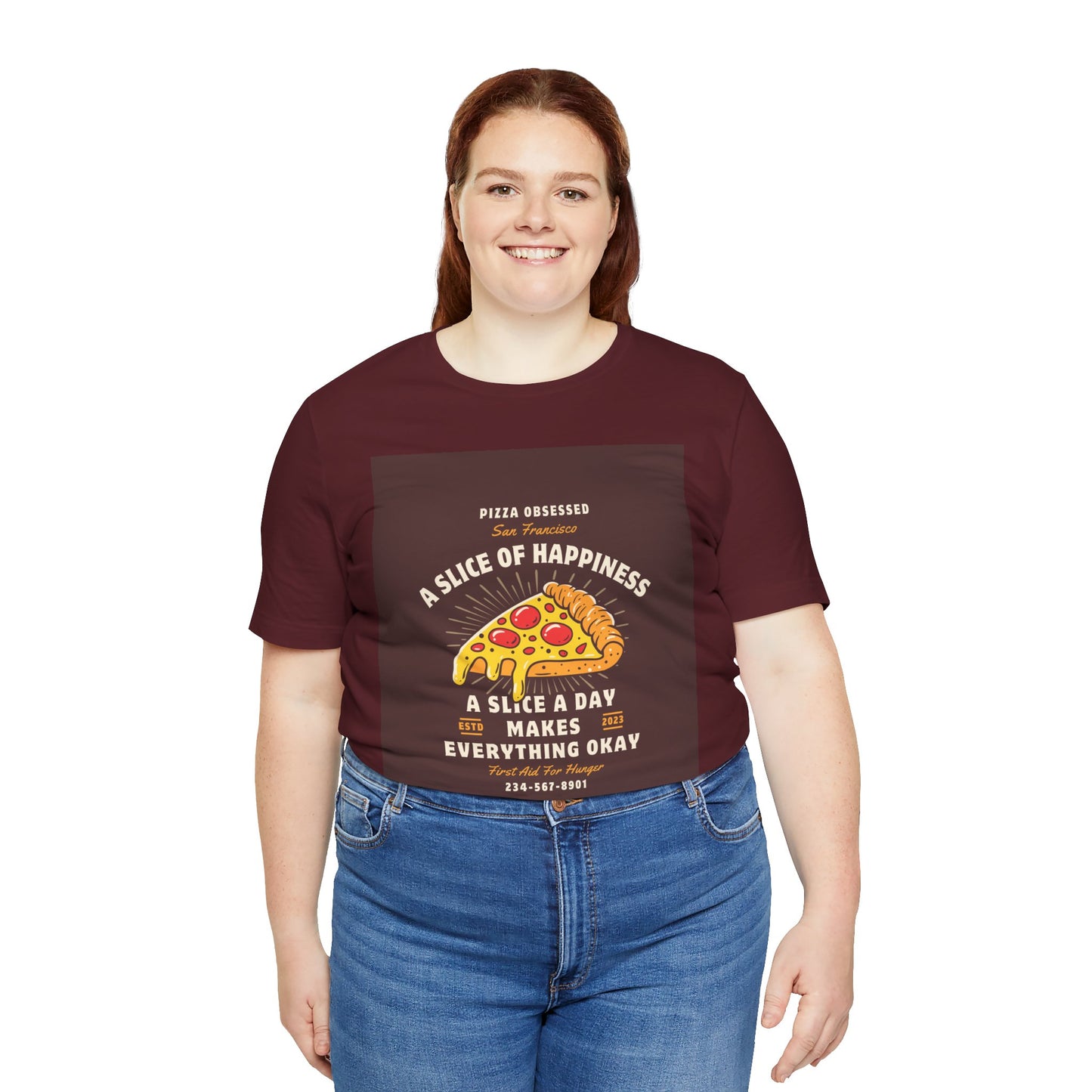 Pizza Lover's Happiness Tee, Fun Unisex T-Shirt, Casual Wear, Gift for Foodies, Pizza Party Attire, Comfortable Daily Shirt