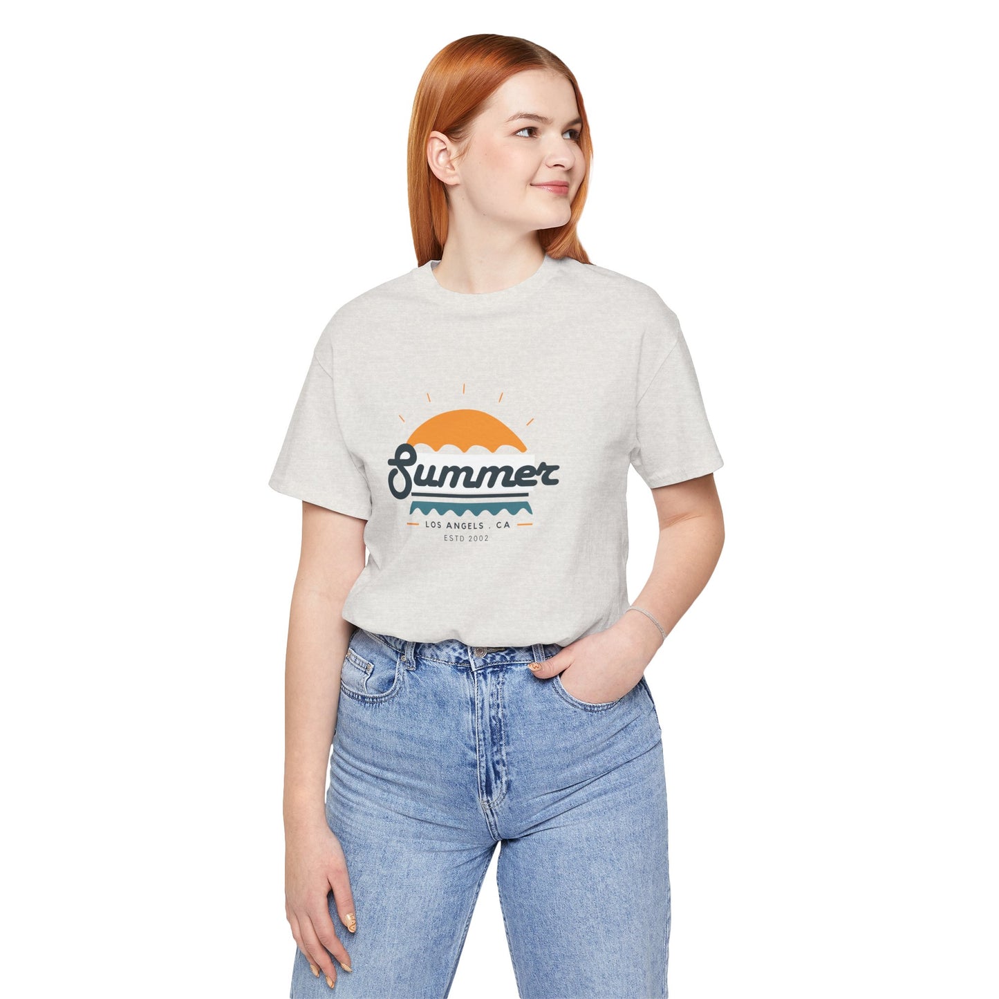 Summer Vibes Unisex Jersey Short Sleeve Tee, Beach Shirt, Casual Summer Wear, Gift for Friends, Coastal Adventure Top, LA Style Tee