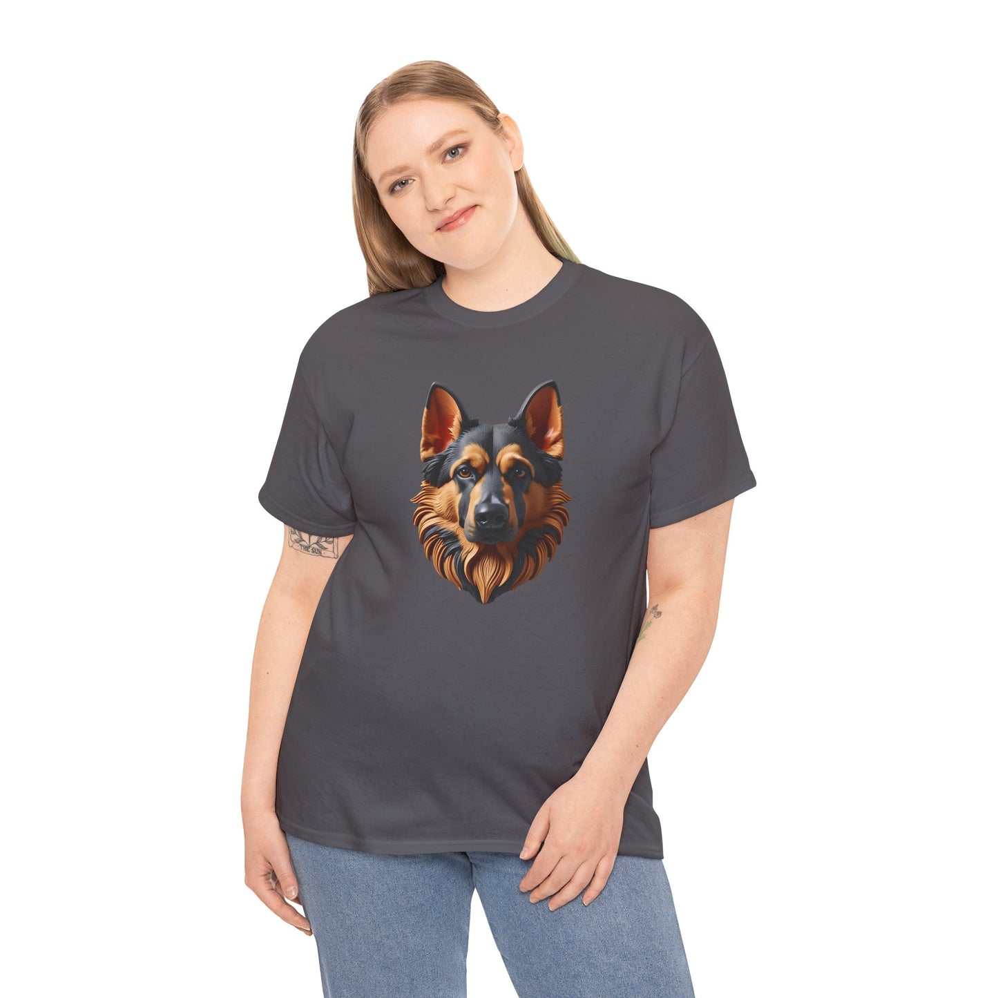German Shepherd Lover Tee With 3D Design, Unisex Cotton Shirt, Dog T-Shirt, Pet Lovers Gift, Animal Enthusiast Apparel
