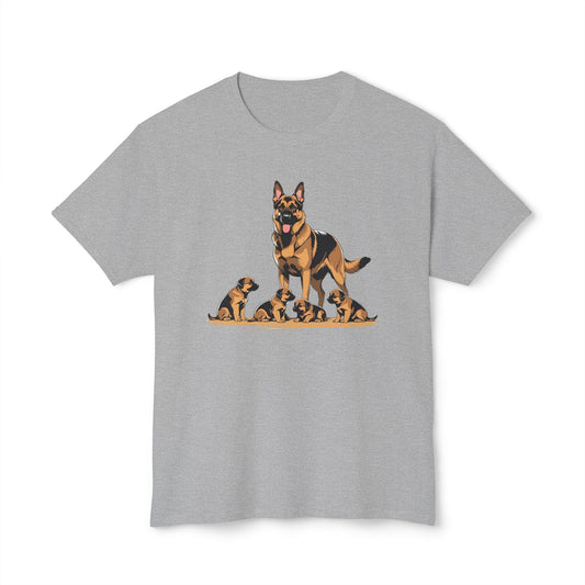 Adorable German Shepherd Family T-Shirt | Dog Lover Gift, Pet Owners Tee, Animal Lovers Apparel, Cute Canine Shirt, Father's Day Gift