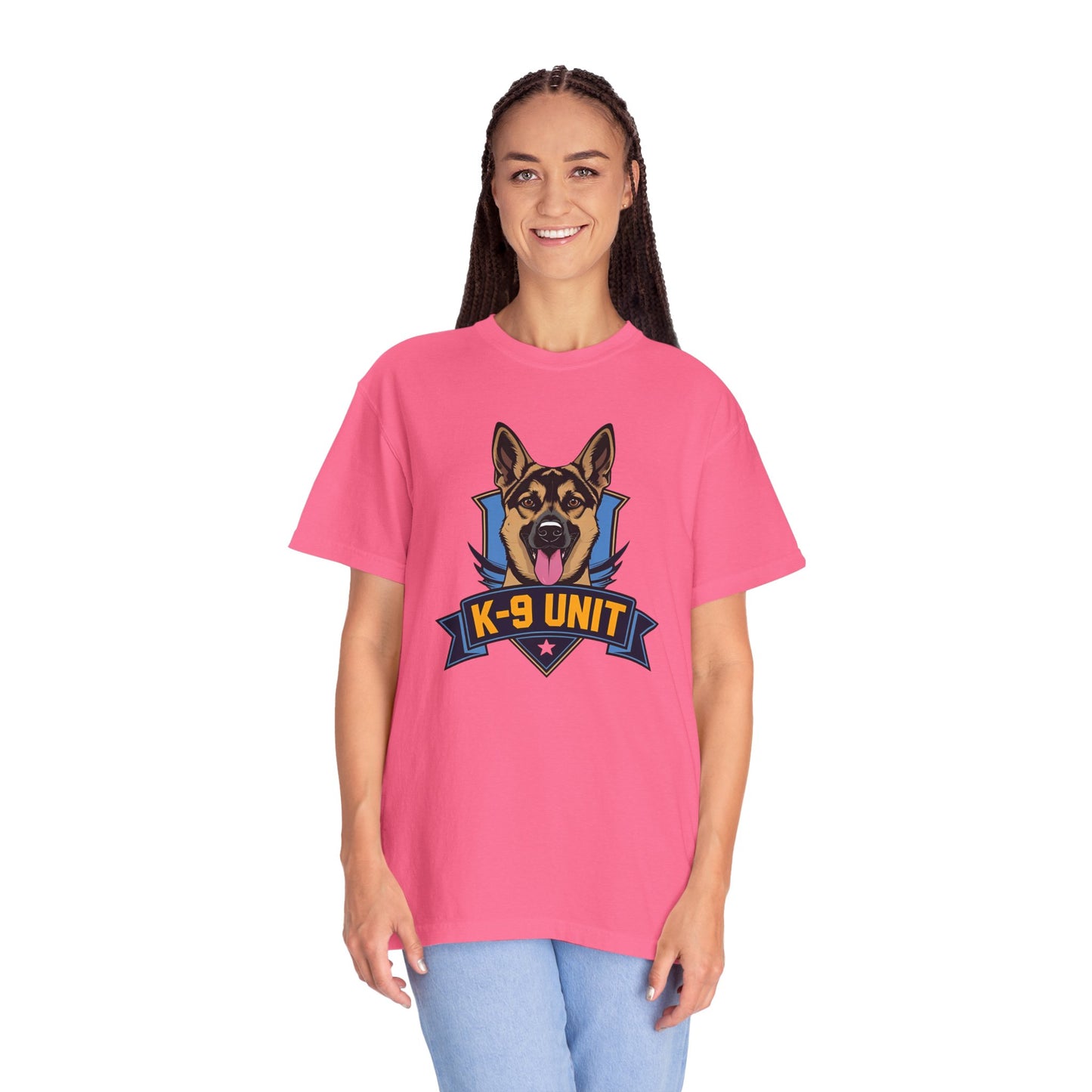 K-9 Unit Unisex Garment-Dyed T-shirt for Dog Lovers, Pet Owner Gift, Casual Wear