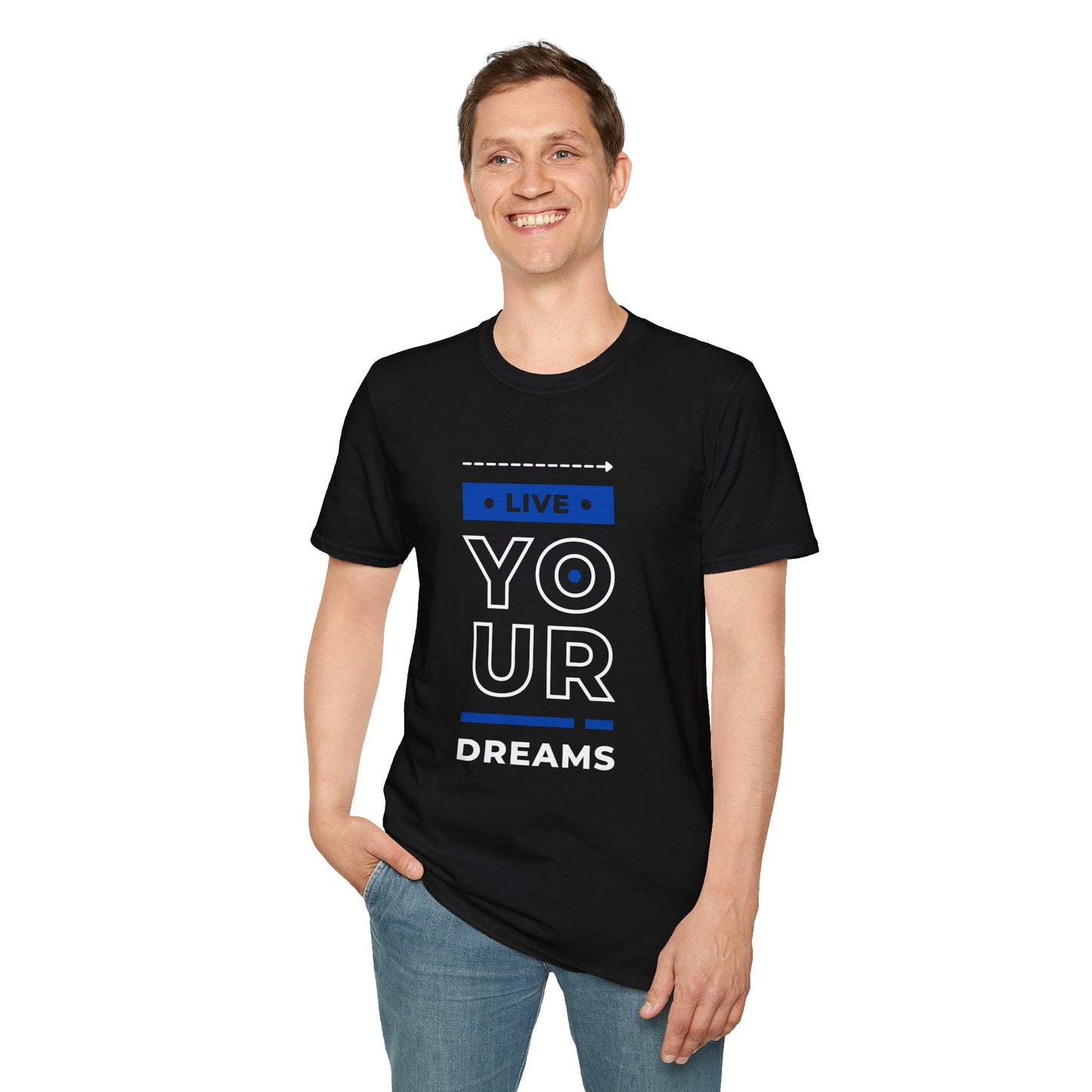 Live Your Dreams Unisex Softstyle T-Shirt, Inspirational Tee, Motivational Gift, Casual Wear, Daily Reminder, Empowerment Top