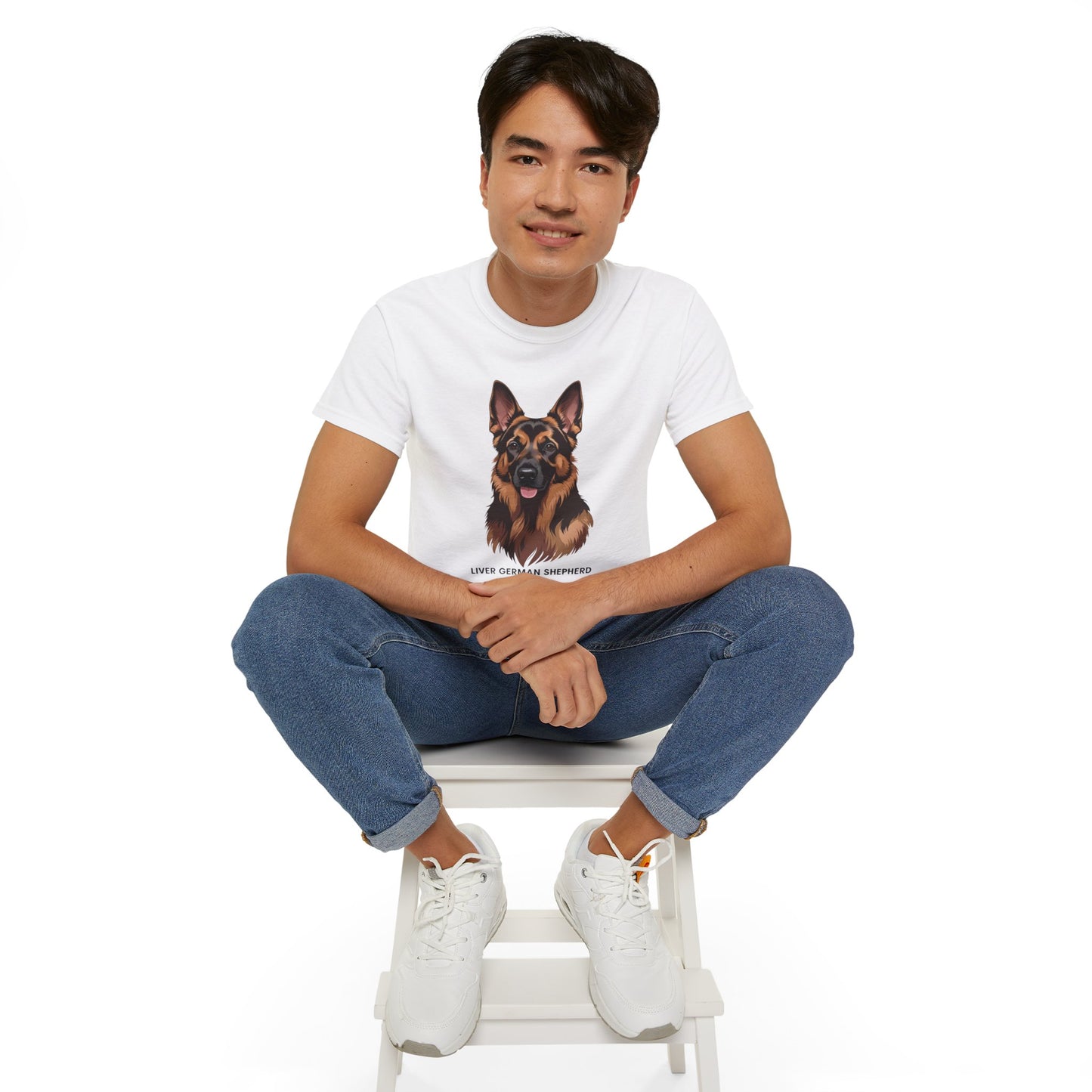 Liver German Shepherd Tee, Dog Lover Shirt, Pet Owner Gift, Animal Print T-Shirt, Unisex Graphic Tee, Birthday Present for Dog Lovers