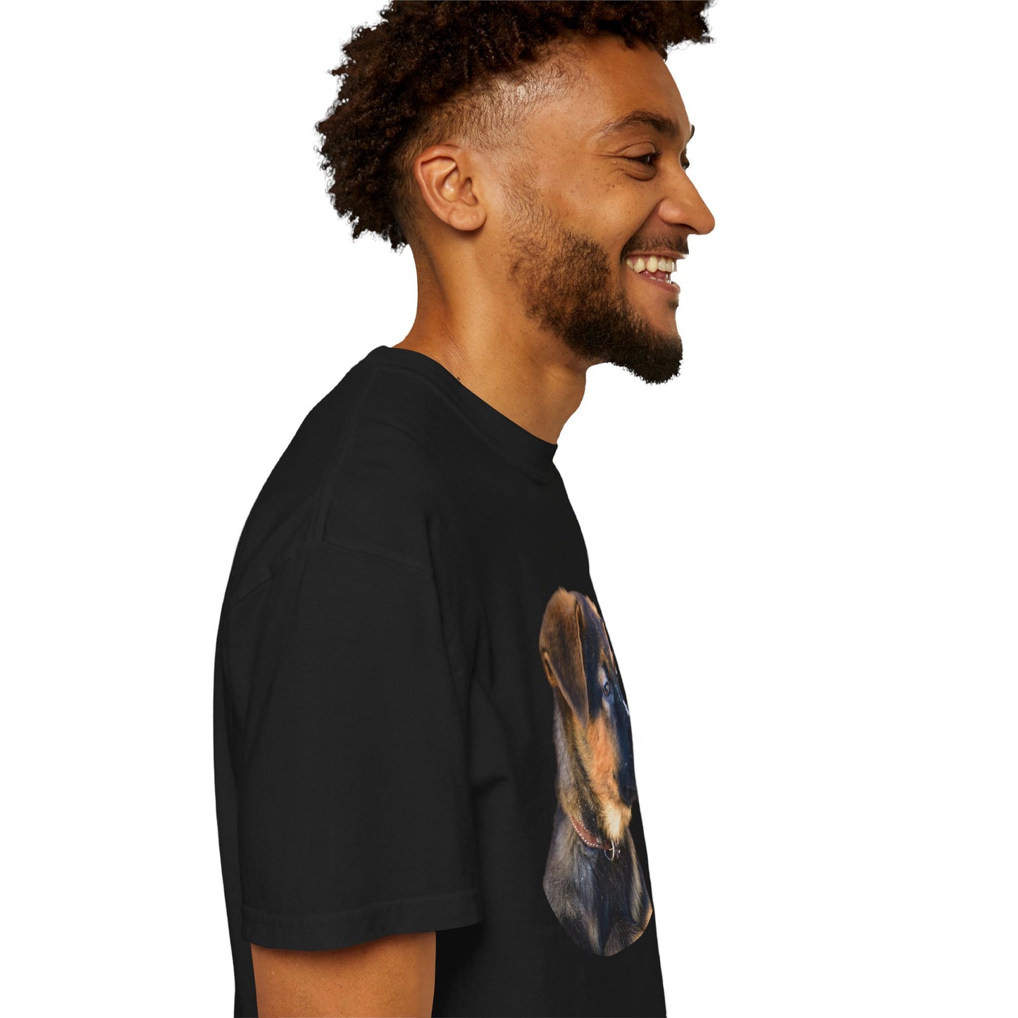 Unisex T-Shirt With Close Up Face of German Shepherd Puppy With Floppy Ears