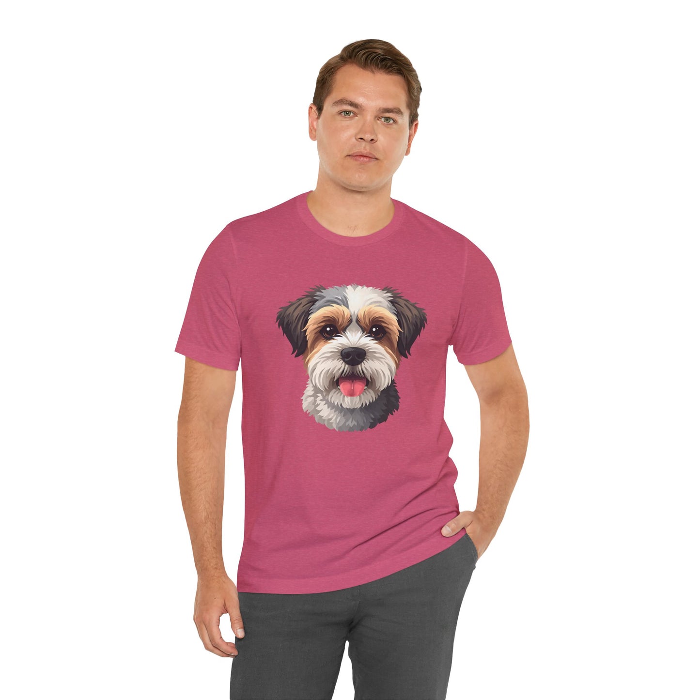 Unisex Dog Lover T-Shirt Featuring a 3D Design of Cute Fluffy Bichon Frise Mix | Gift for Dog Owners