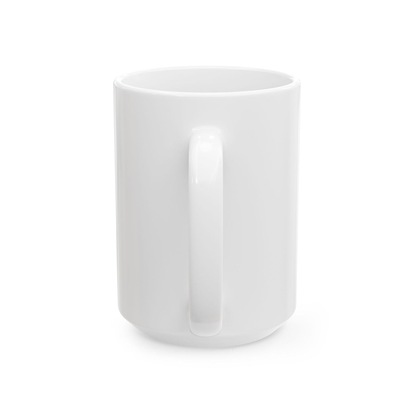 White Dog Lover Ceramic 15oz Mug With a Graphic of Showline German Shepherd Sloppily Sitting
