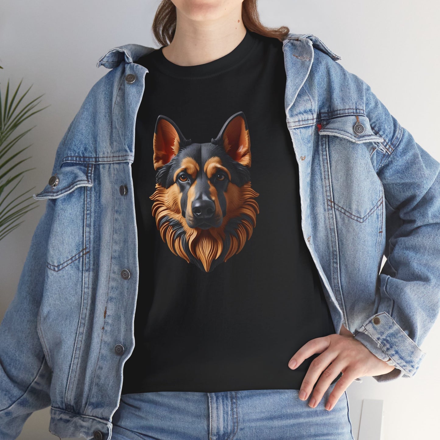 German Shepherd Lover Tee With 3D Design, Unisex Cotton Shirt, Dog T-Shirt, Pet Lovers Gift, Animal Enthusiast Apparel