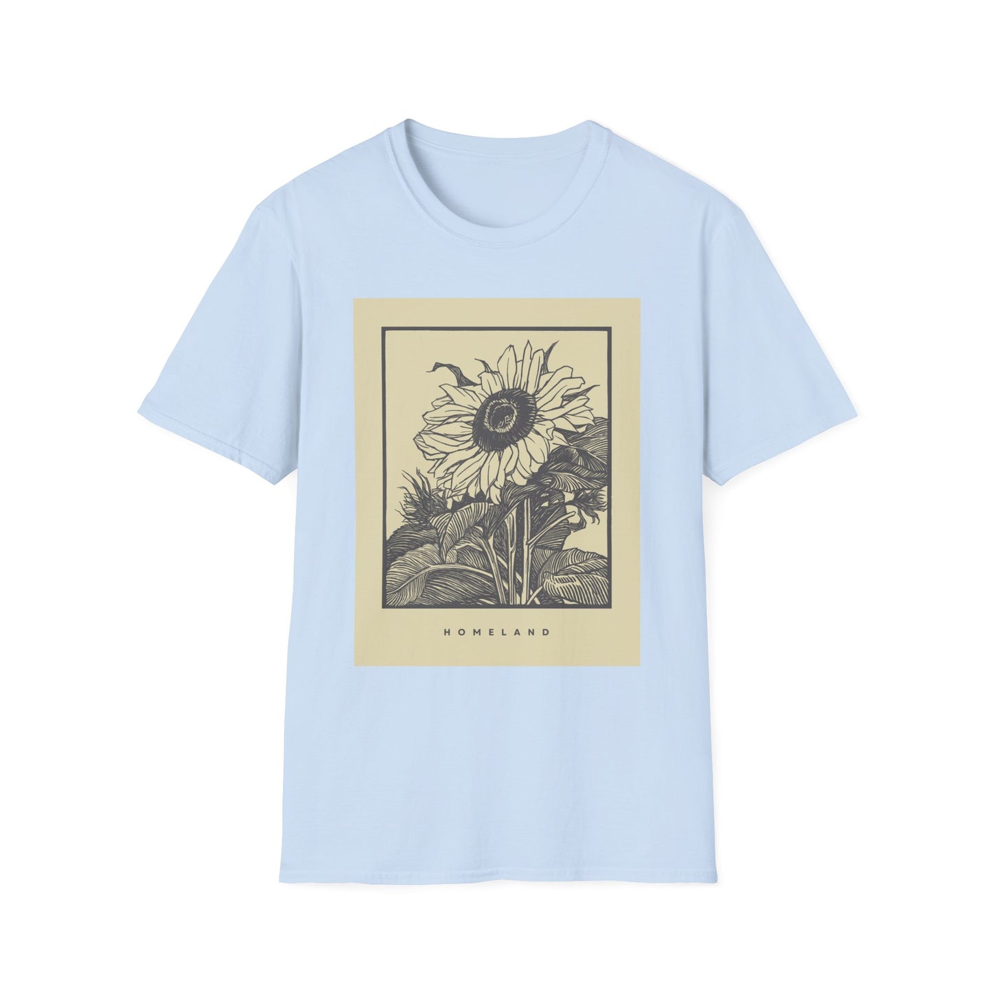 Vintage Sunflower Unisex T-Shirt, Softstyle Tee, Casual Wear, Nature Lover Gift, Summer Fashion, Homelands Design