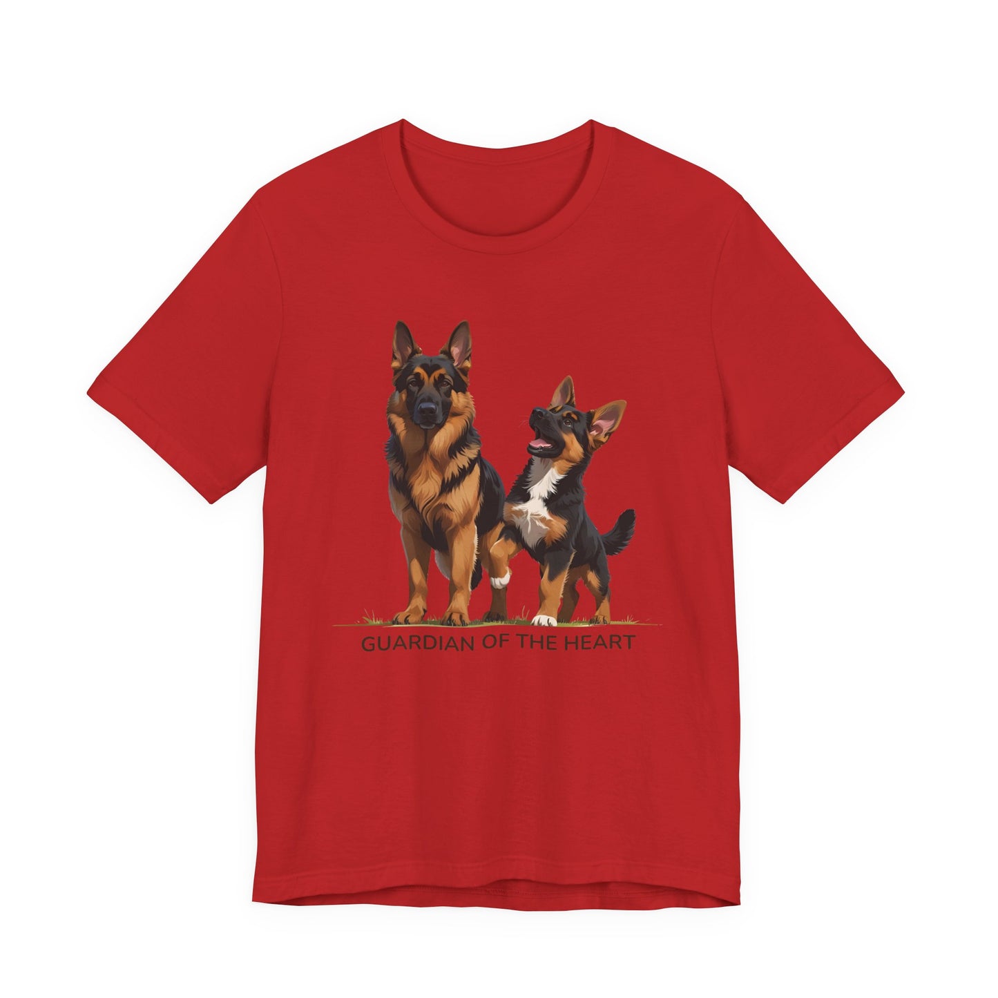 German Shepherd and Puppy Tee - Guardian of the Heart, Gifting for Pet Owners, Cute Graphic Shirt, Perfect for Birthdays, Dog-Themed Apparel