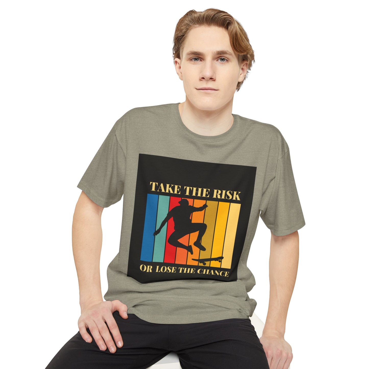 Take the Risk Urban Tee - Inspirational Skate T-Shirt, Street Style Shirt, Unisex Graphic Tee, Gift for Skaters, Casual Everyday Wear