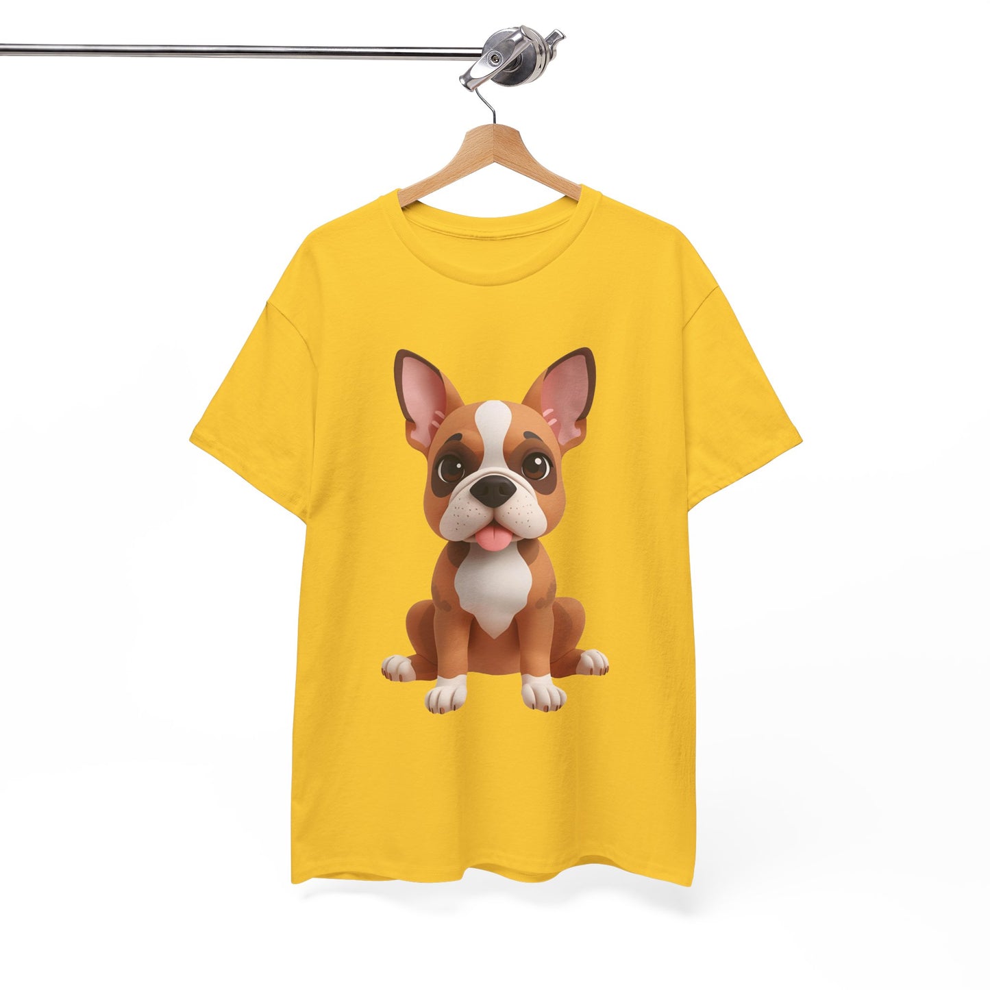 Cute 3D French Bulldog T-Shirt Unisex Heavy Cotton Tee, Dog Lover Gift