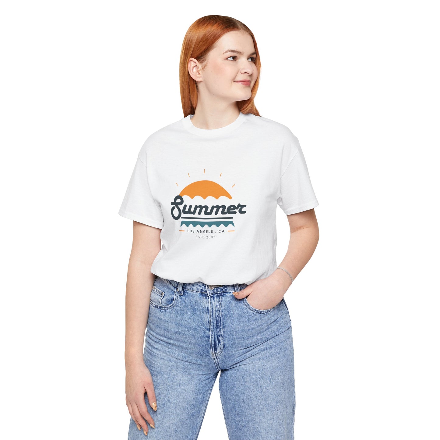 Summer Vibes Unisex Jersey Short Sleeve Tee, Beach Shirt, Casual Summer Wear, Gift for Friends, Coastal Adventure Top, LA Style Tee