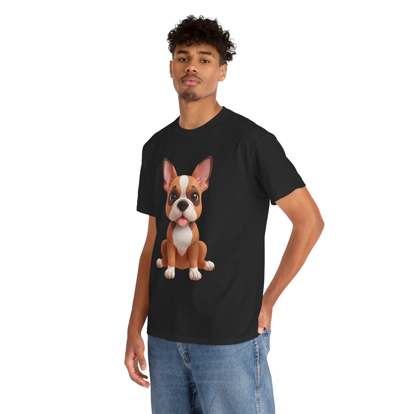 Cute 3D French Bulldog T-Shirt Unisex Heavy Cotton Tee, Dog Lover Gift