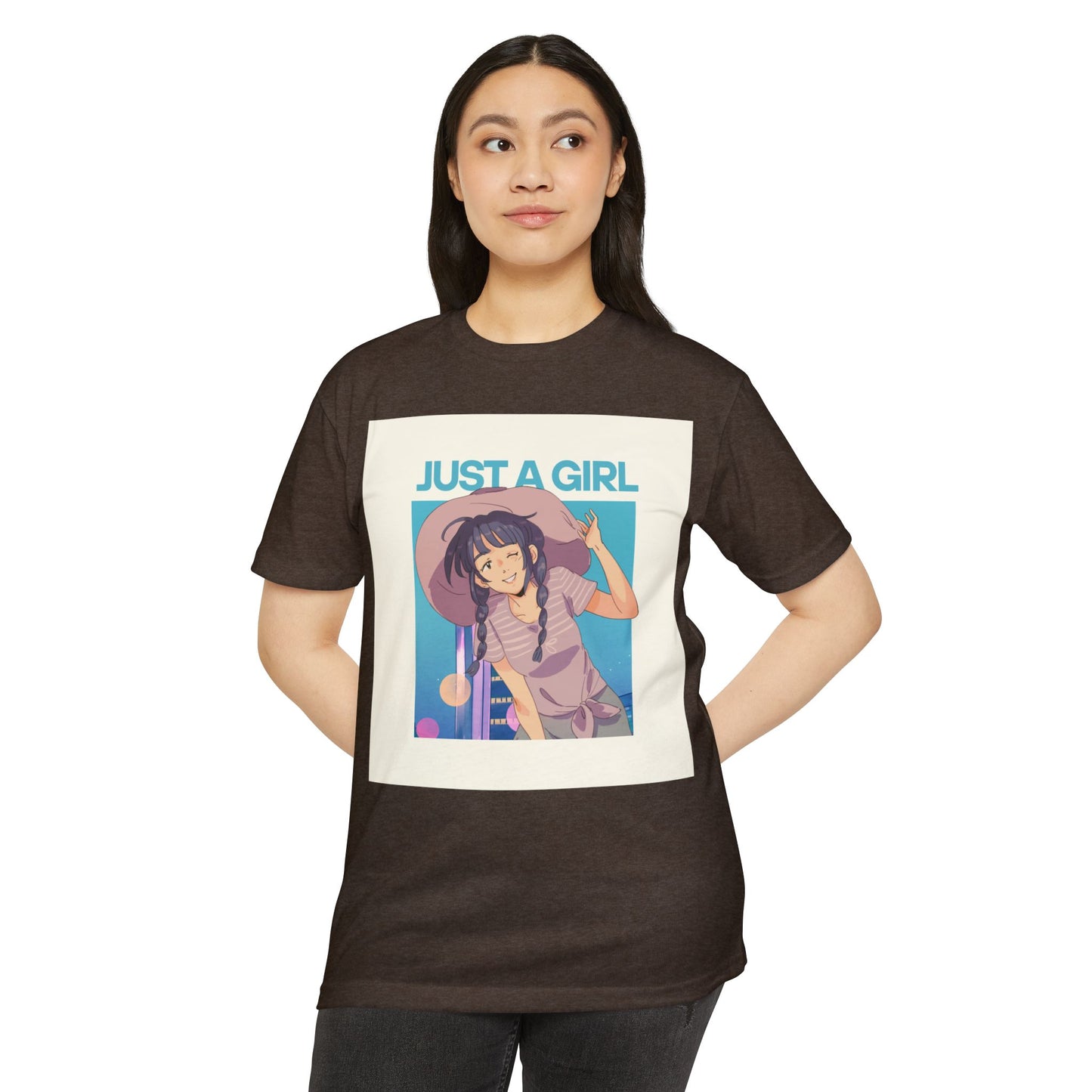 Just A Girl Graphic T-Shirt, Cute Casual Tee for Women, Summer Fashion, Anime Lover Gift, Everyday Wear