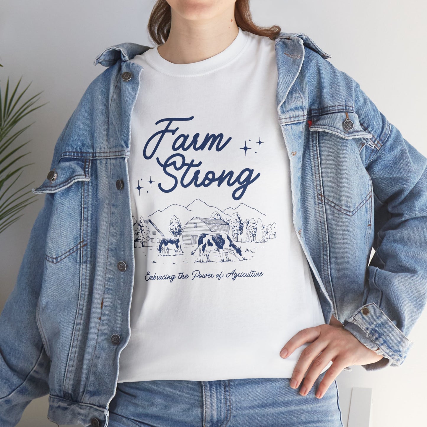 Farm Strong Unisex Cotton Tee - Embracing the Power of Agriculture, Motivational Shirt, Inspirational Tee